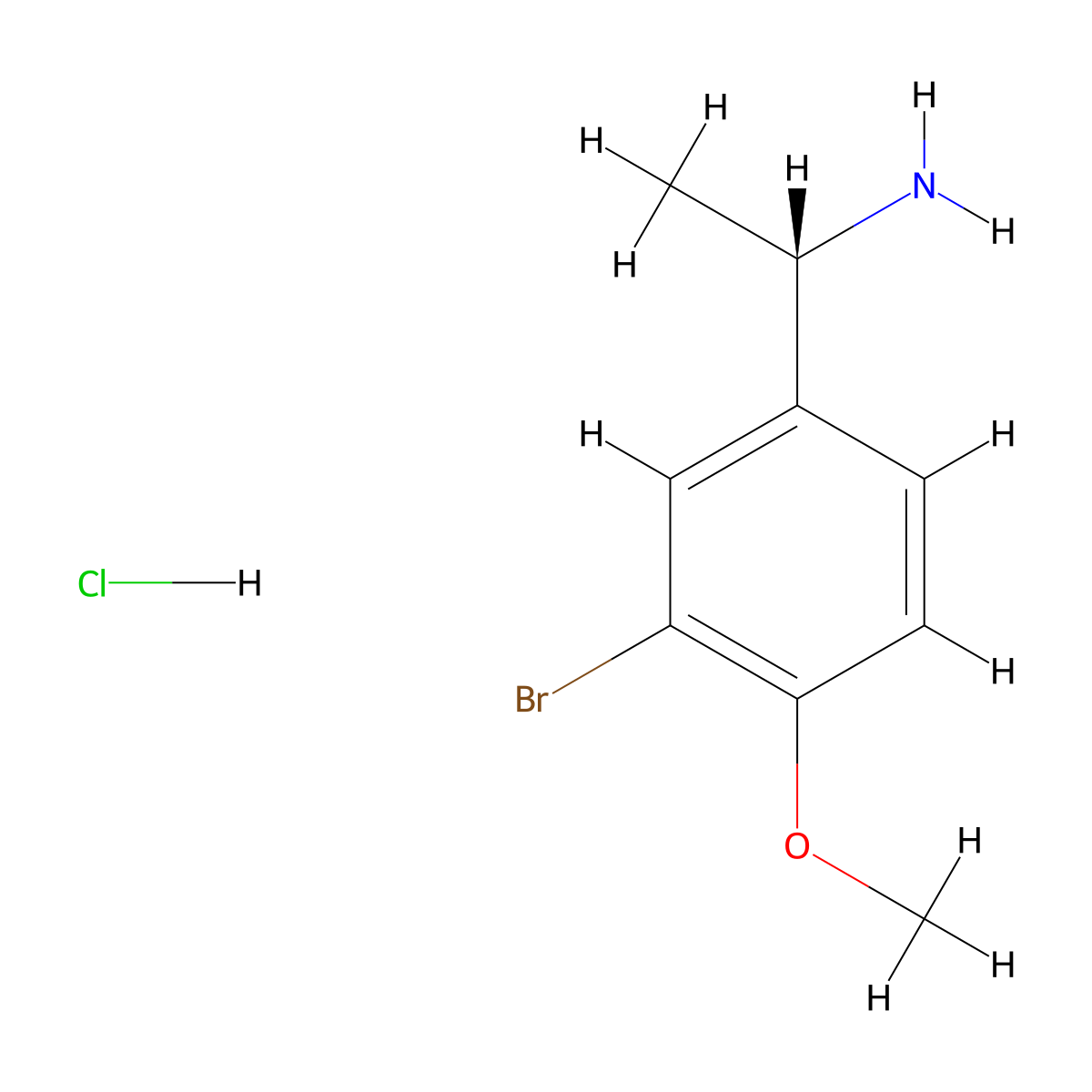 (1S)-1-(3-bromo-4-methoxyphenyl)ethan-1-amine hydrochloride molecular structure, CAS 2193052-12-7