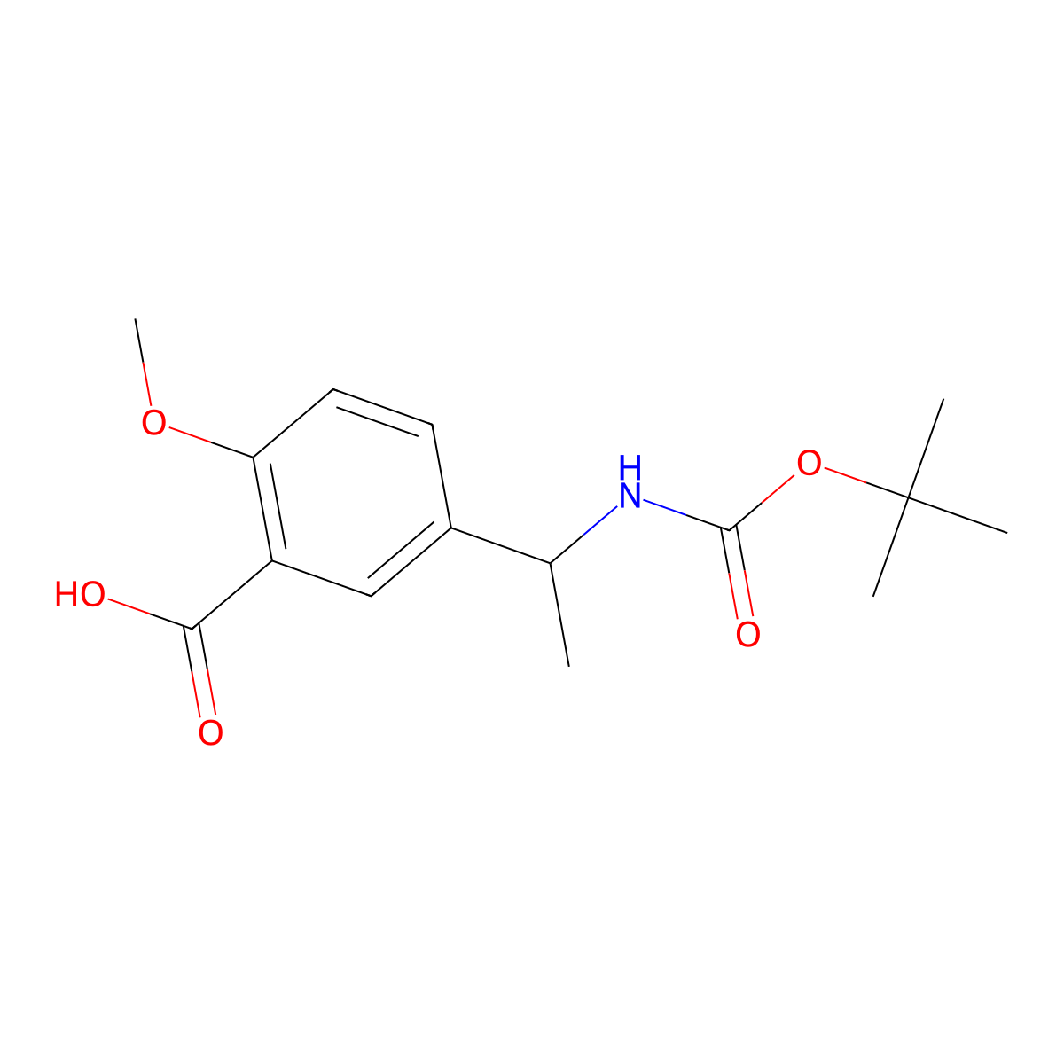 5-[(1S)-1-{[(tert-butoxy)carbonyl]amino}ethyl]-2-methoxybenzoic acid molecular structure, CAS 2193052-16-1