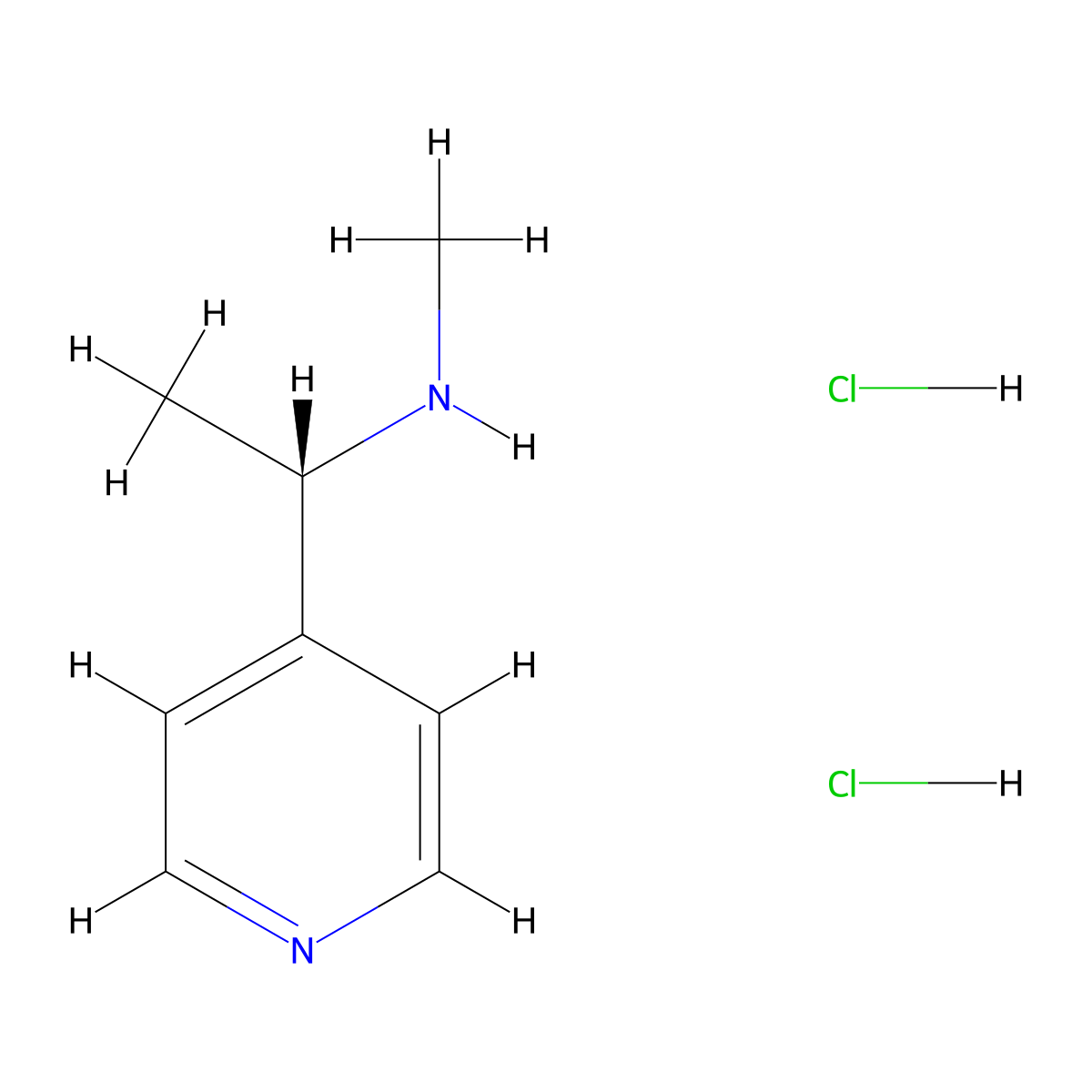 methyl[(1S)-1-(pyridin-4-yl)ethyl]amine dihydrochloride molecular structure, CAS 2193052-17-2