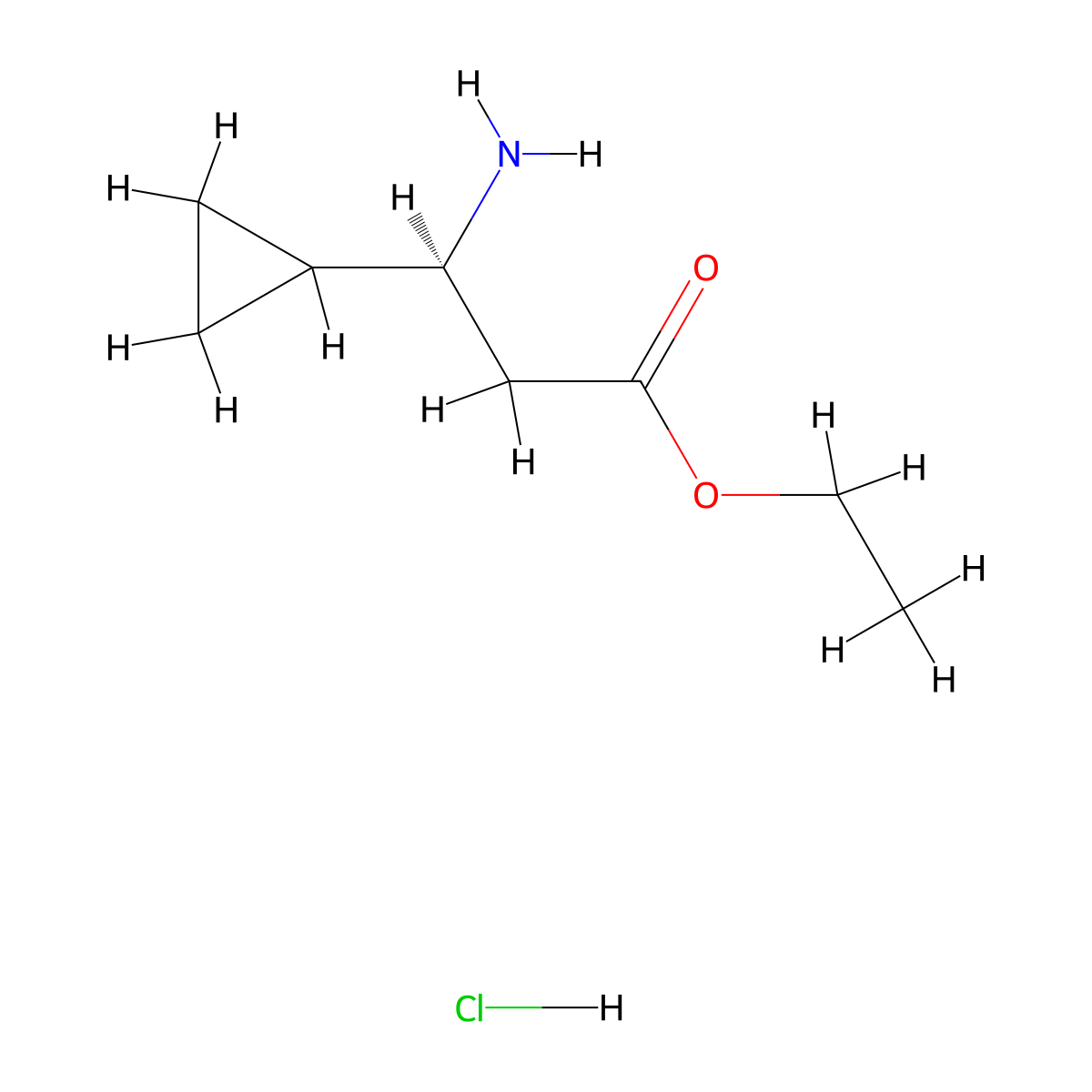 ethyl (3S)-3-amino-3-cyclopropylpropanoate hydrochloride molecular structure, CAS 2193052-22-9