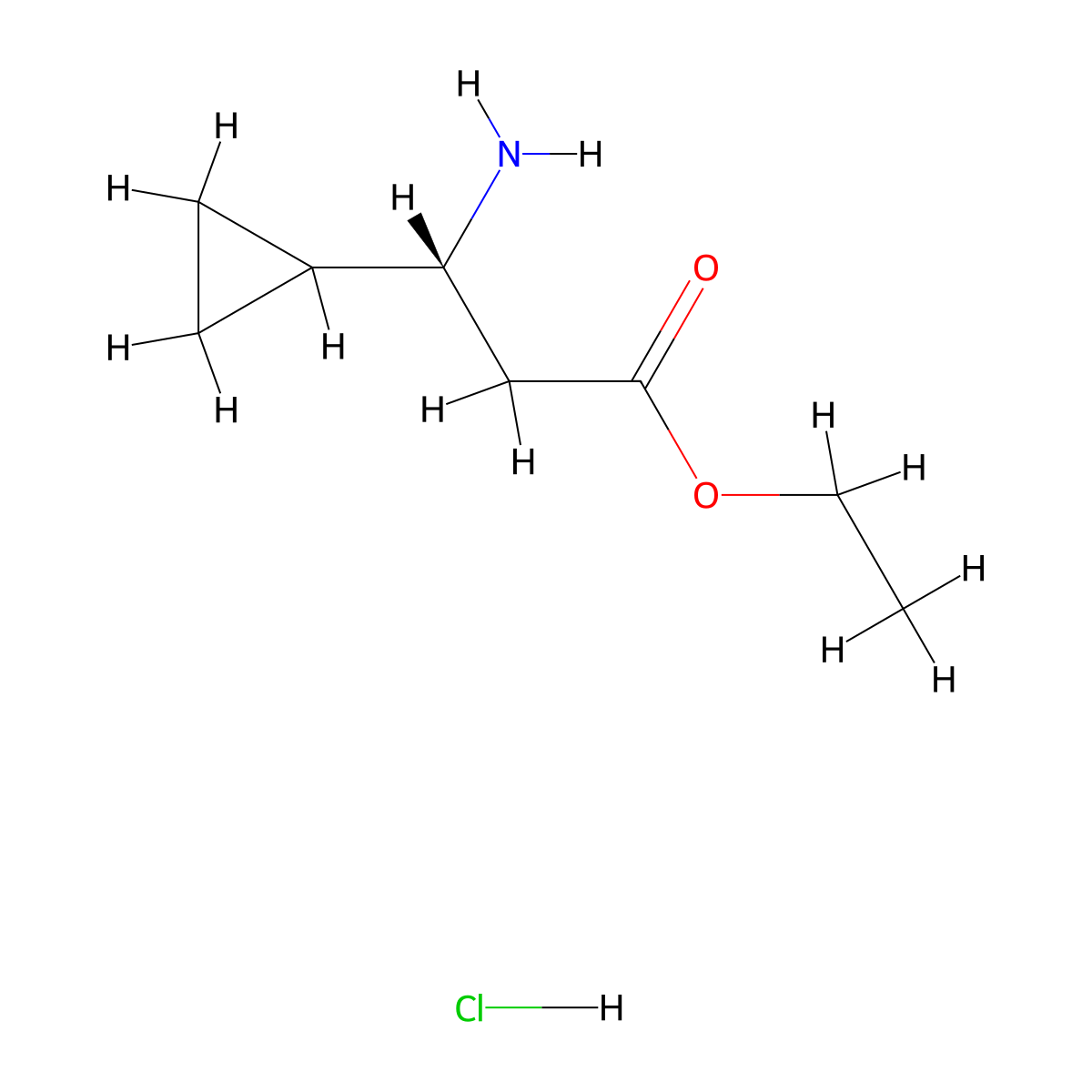 (R)-ethyl 3-amino-3-cyclopropylpropanoate hydrochloride molecular structure, CAS 2193052-23-0