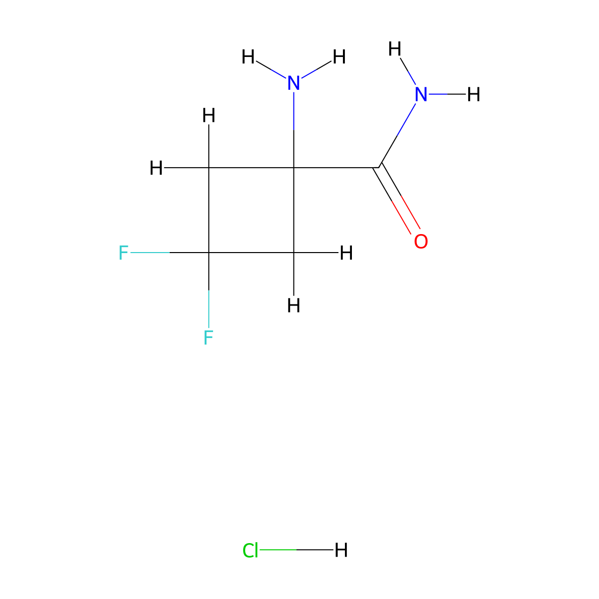 1-Amino-3,3-difluoro-cyclobutanecarboxamide hydrochloride molecular structure, CAS 2193058-27-2