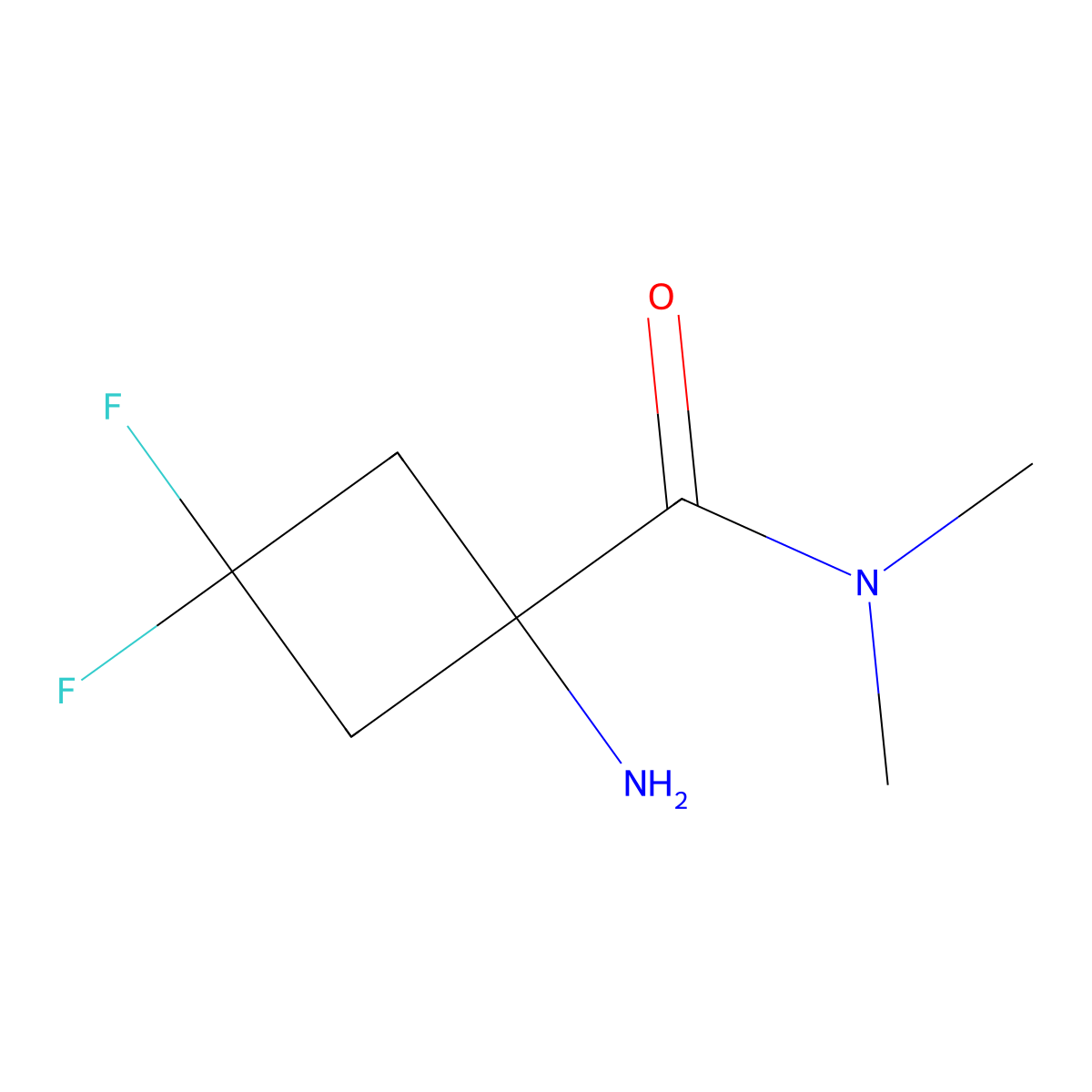 1-amino-3,3-difluoro-N,N-dimethylcyclobutane-1-carboxamide molecular structure, CAS 2193058-29-4