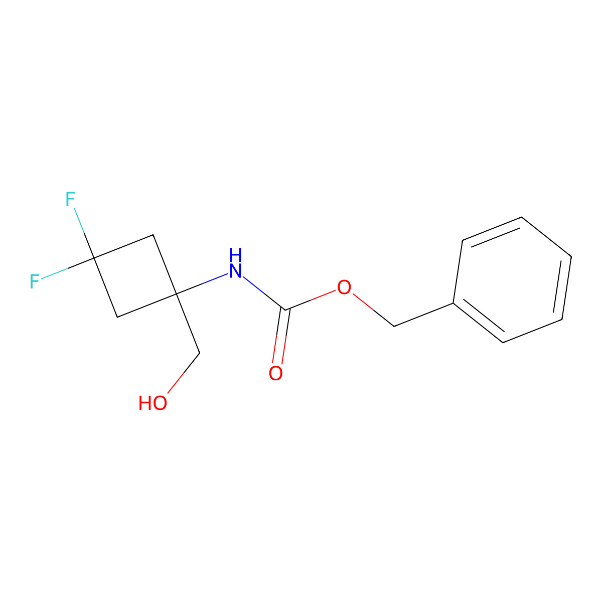 Benzyl (3,3-difluoro-1-(hydroxymethyl)cyclobutyl)carbamate molecular structure, CAS 2193058-50-1