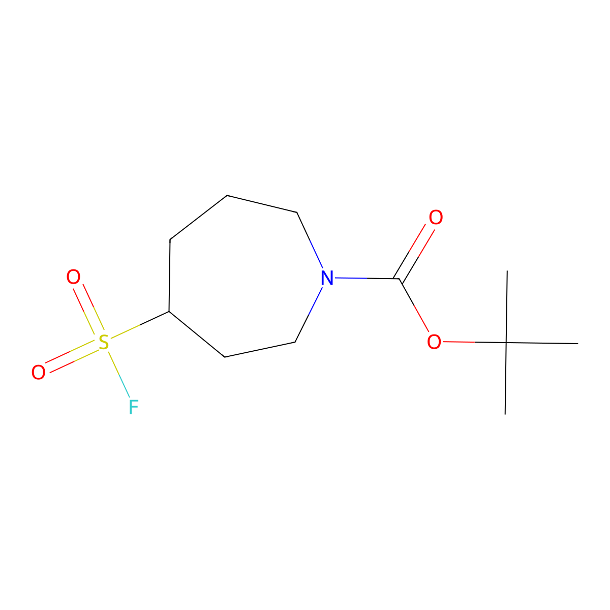 Tert-butyl 4-(fluorosulfonyl)azepane-1-carboxylate molecular structure, CAS 2193058-63-6