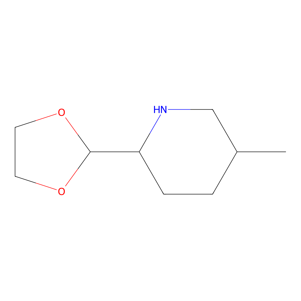 2-(1,3-Dioxolan-2-yl)-5-methylpiperidine molecular structure, CAS 2193058-66-9