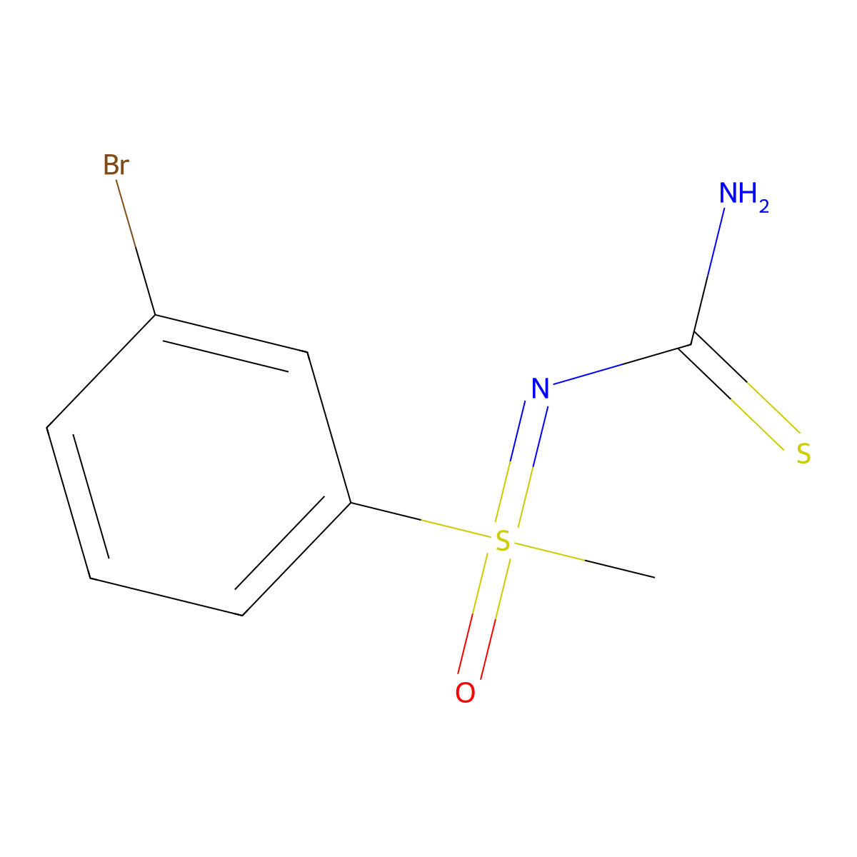 [(3-Bromophenyl)(methyl)oxo-lambda6-sulfanylidene]thiourea molecular structure, CAS 2193058-77-2