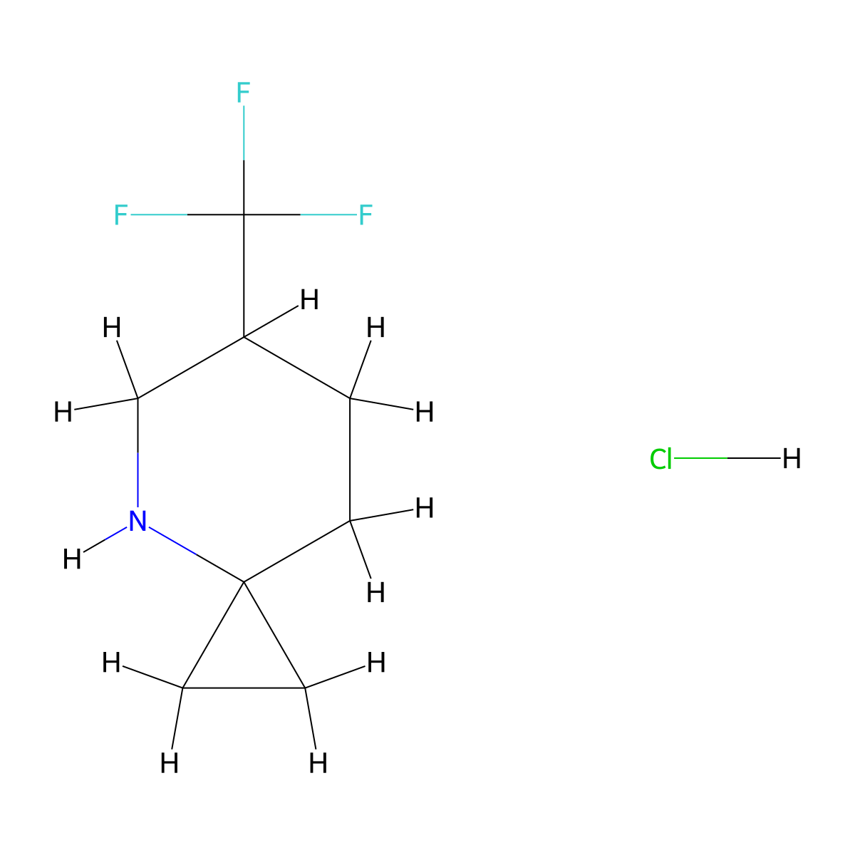 6-(Trifluoromethyl)-4-azaspiro[2.5]octane hydrochloride molecular structure, CAS 2193058-83-0