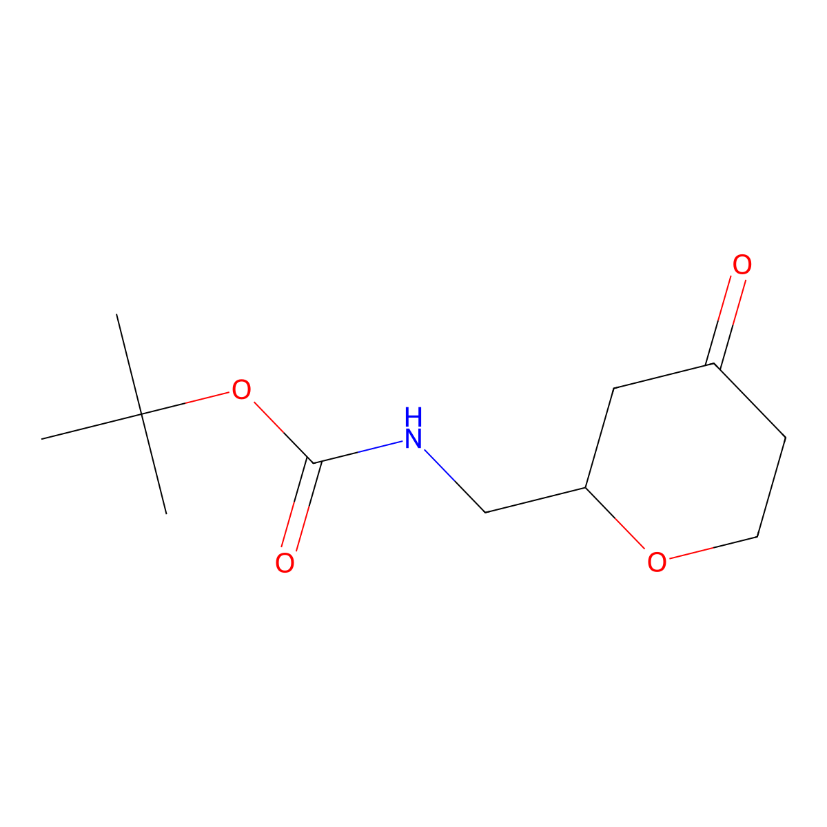 tert-butyl N-[(4-oxooxan-2-yl)methyl]carbamate molecular structure, CAS 2193058-84-1