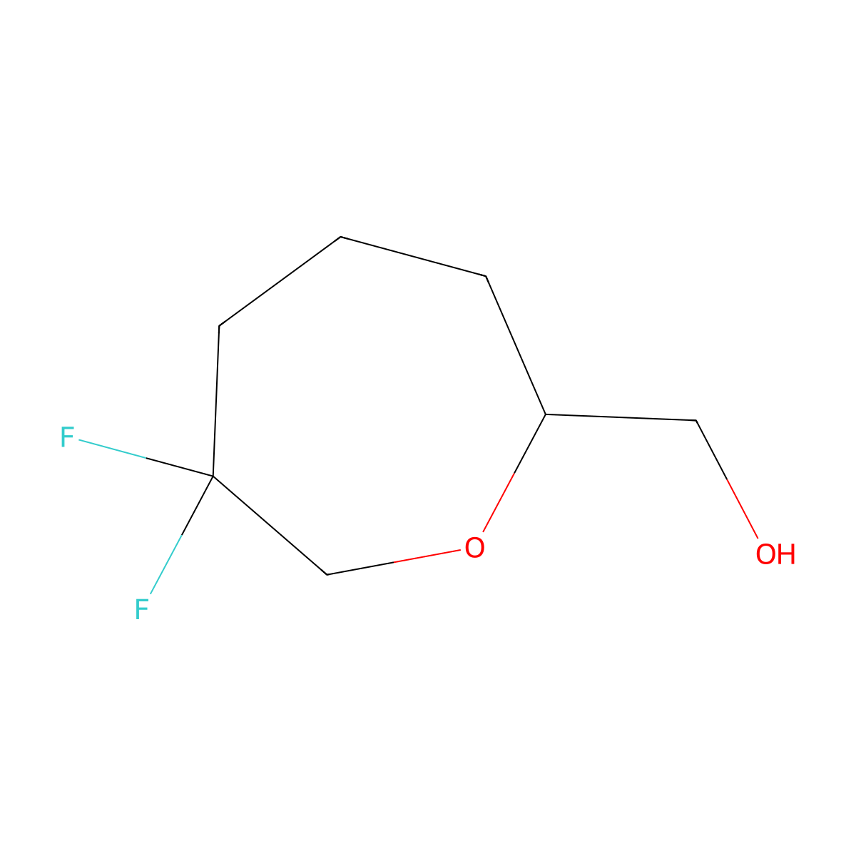 (6,6-Difluorooxepan-2-yl)methanol molecular structure, CAS 2193058-92-1