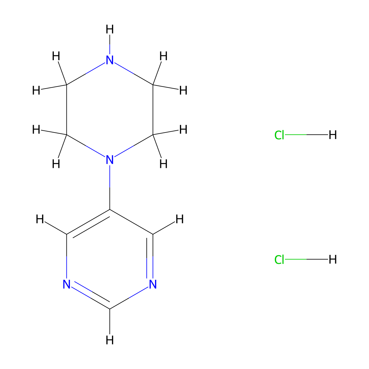 5-(Piperazin-1-yl)pyrimidine dihydrochloride molecular structure, CAS 2193058-93-2