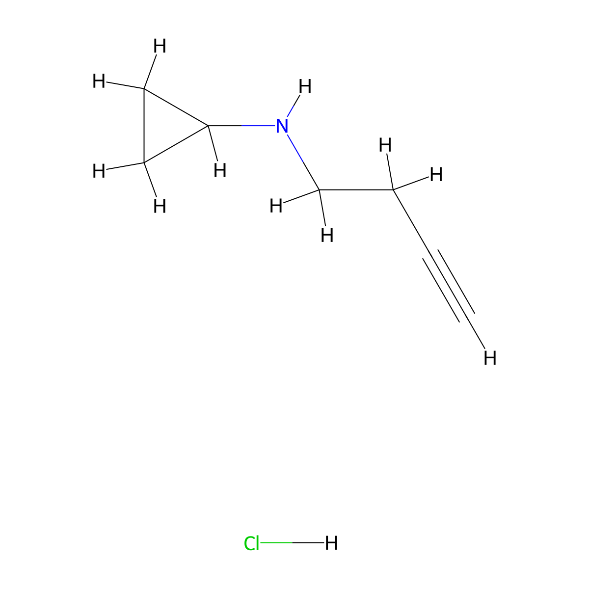 N-(but-3-yn-1-yl)cyclopropanamine hydrochloride molecular structure, CAS 2193058-96-5