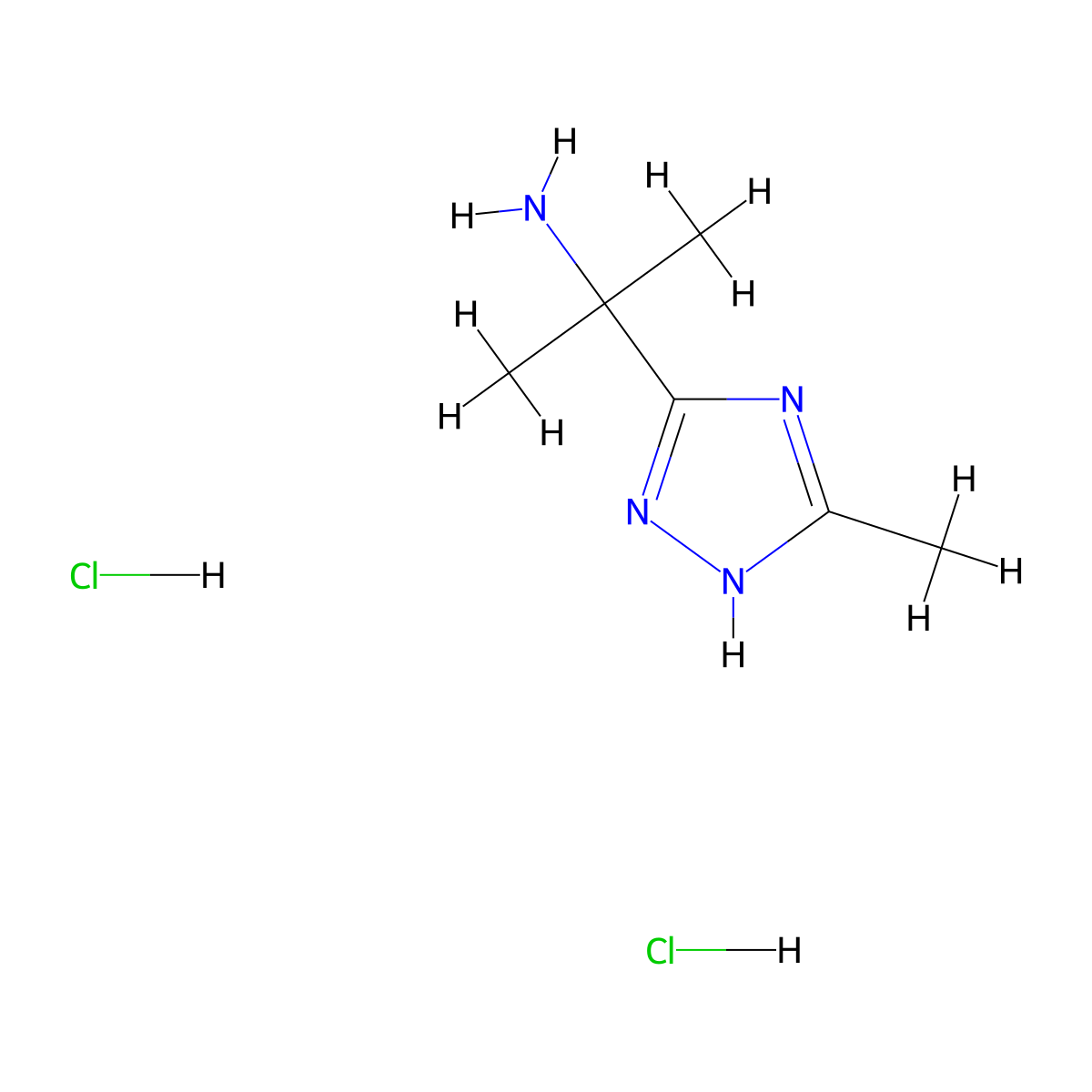2-(5-methyl-1H-1,2,4-triazol-3-yl)propan-2-amine dihydrochloride molecular structure, CAS 2193059-02-6