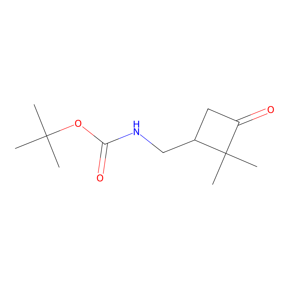 Tert-butyl n-[(2,2-dimethyl-3-oxocyclobutyl)methyl]carbamate molecular structure, CAS 2193059-07-1
