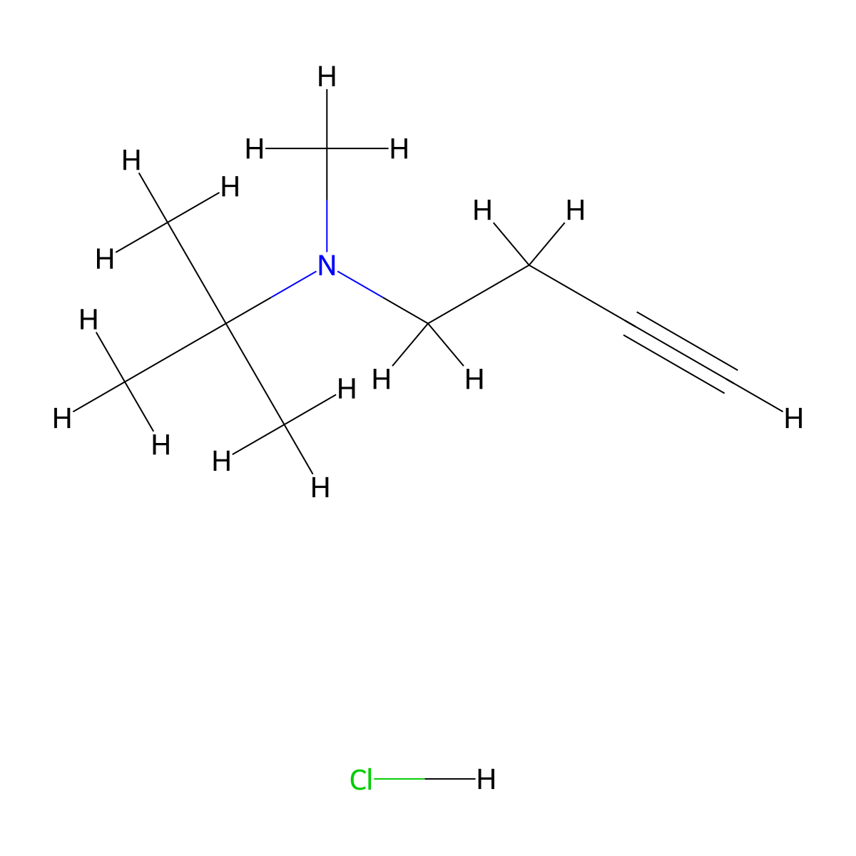 (But-3-yn-1-yl)(tert-butyl)methylamine hydrochloride molecular structure, CAS 2193059-10-6