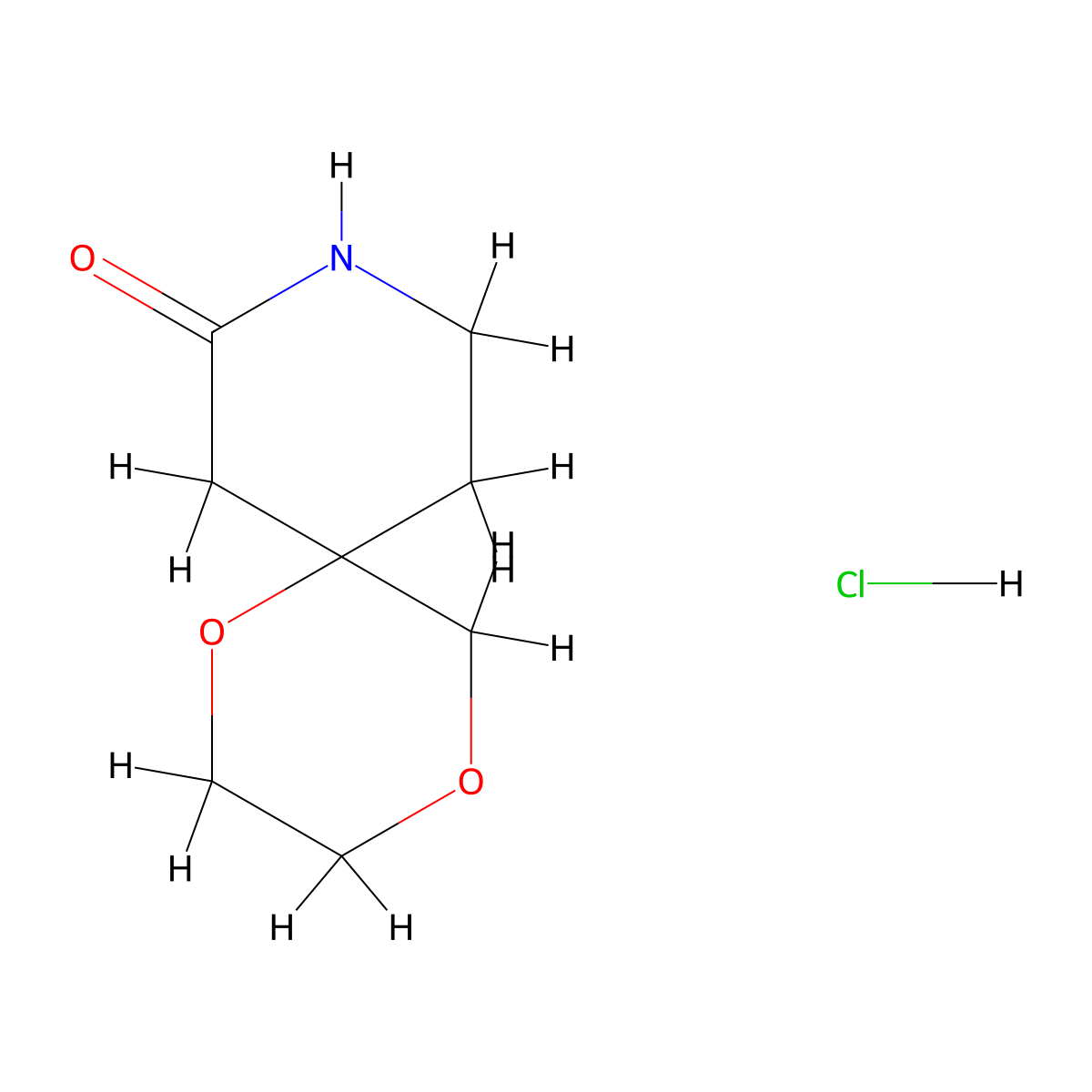 1,4-Dioxa-9-azaspiro[5.5]undecan-8-one hydrochloride molecular structure, CAS 2193059-14-0