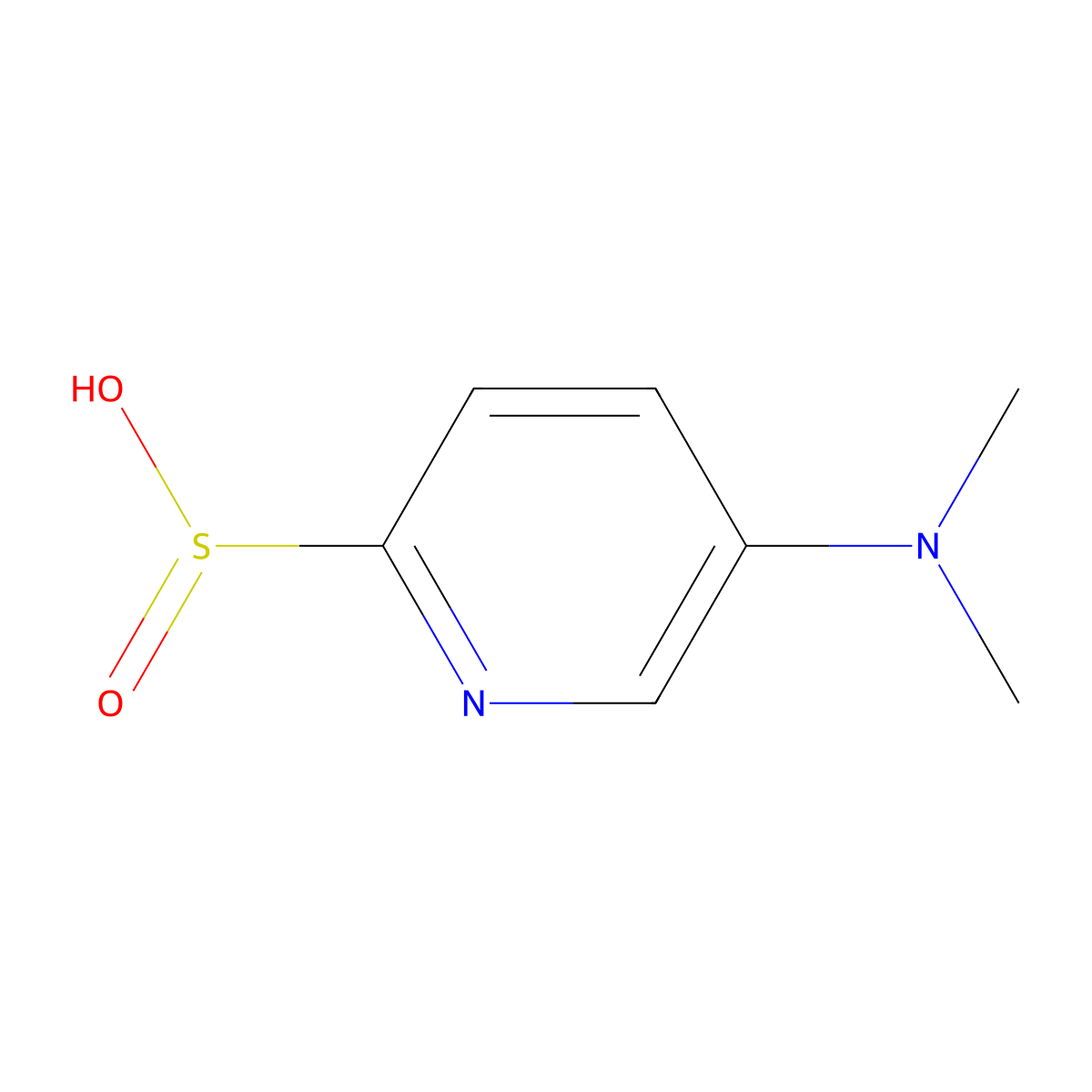 5-(Dimethylamino)pyridine-2-sulfinic acid molecular structure, CAS 2193059-19-5