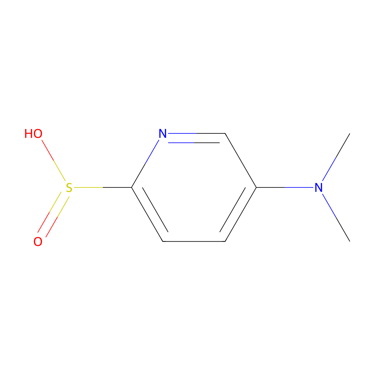 5-(Dimethylamino)pyridine-2-sulfinic acid molecular structure, CAS 2193059-19-5