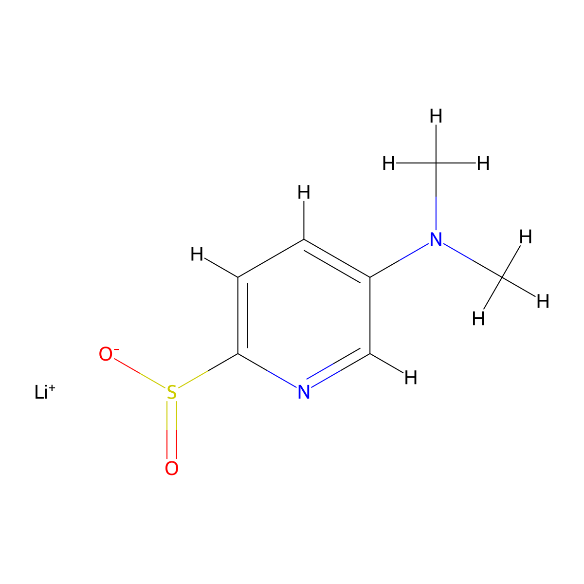 Lithium(1+) ion 5-(dimethylamino)pyridine-2-sulfinate molecular structure, CAS 2193059-20-8
