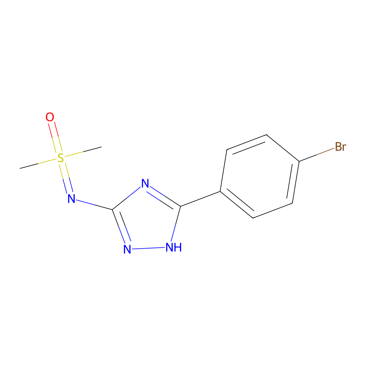 {[3-(4-bromophenyl)-1H-1,2,4-triazol-5-yl]imino}dimethyl-lambda6-sulfanone molecular structure, CAS 2193059-29-7