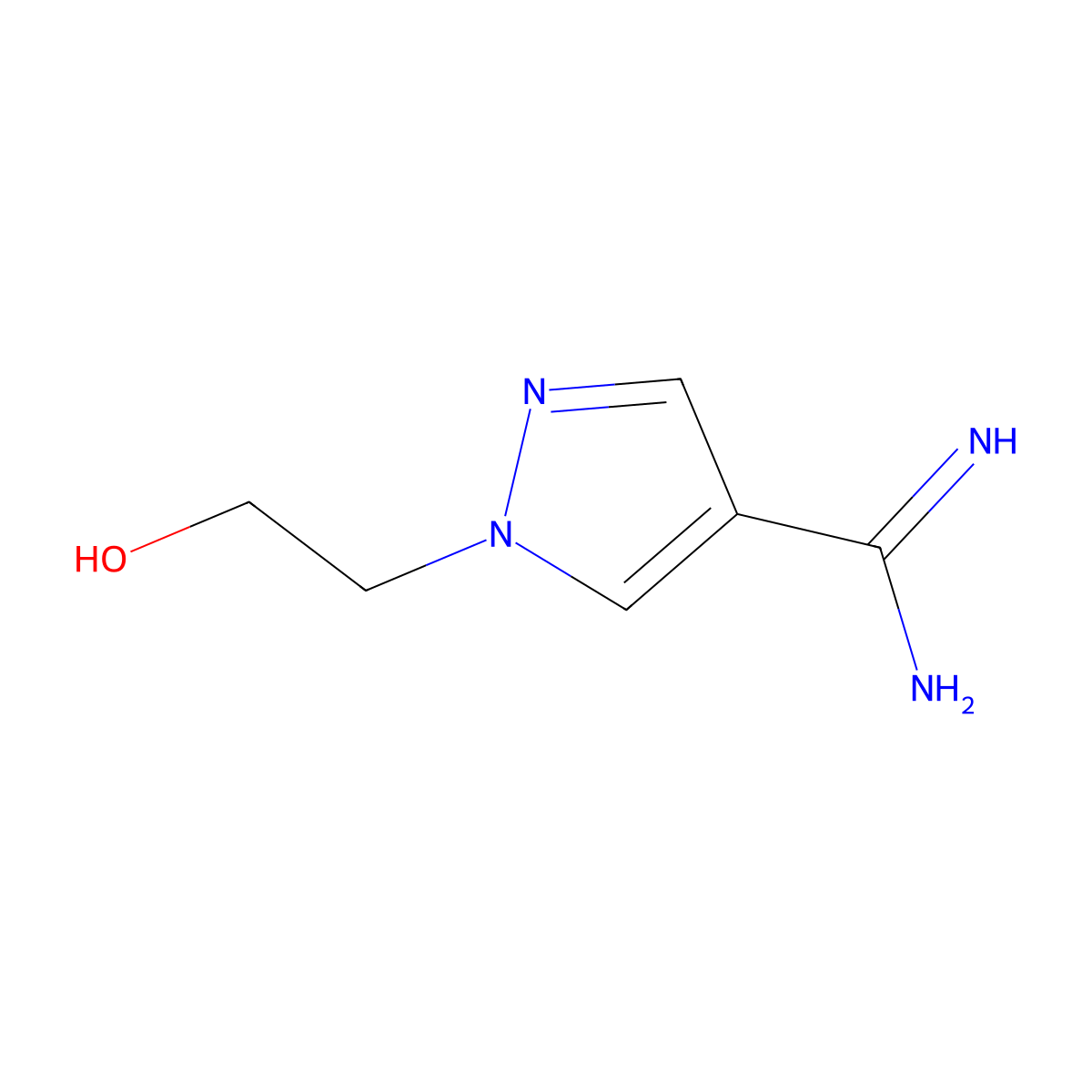1-(2-hydroxyethyl)-1H-pyrazole-4-carboximidamide molecular structure, CAS 2193059-38-8