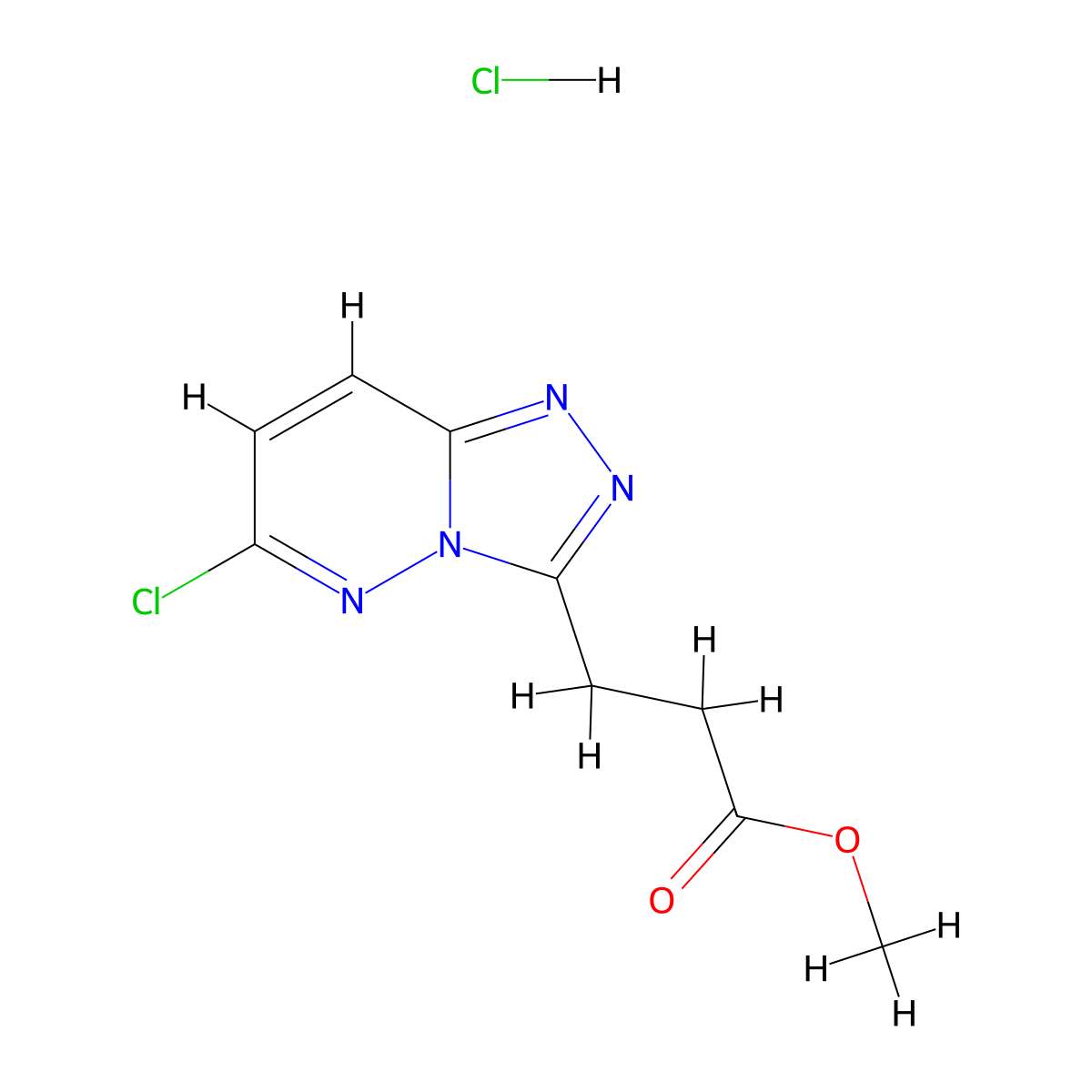 Methyl 3-{6-chloro-[1,2,4]triazolo[4,3-b]pyridazin-3-yl}propanoate hydrochloride molecular structure, CAS 2193059-61-7