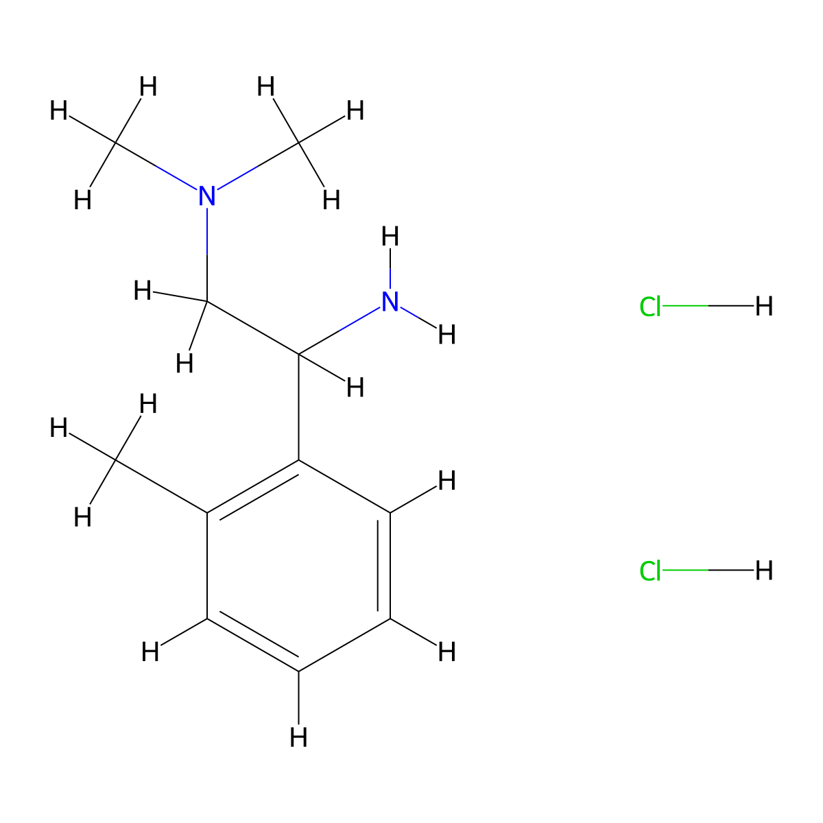 [2-Amino-2-(2-methylphenyl)ethyl]dimethylamine dihydrochloride molecular structure, CAS 2193059-62-8