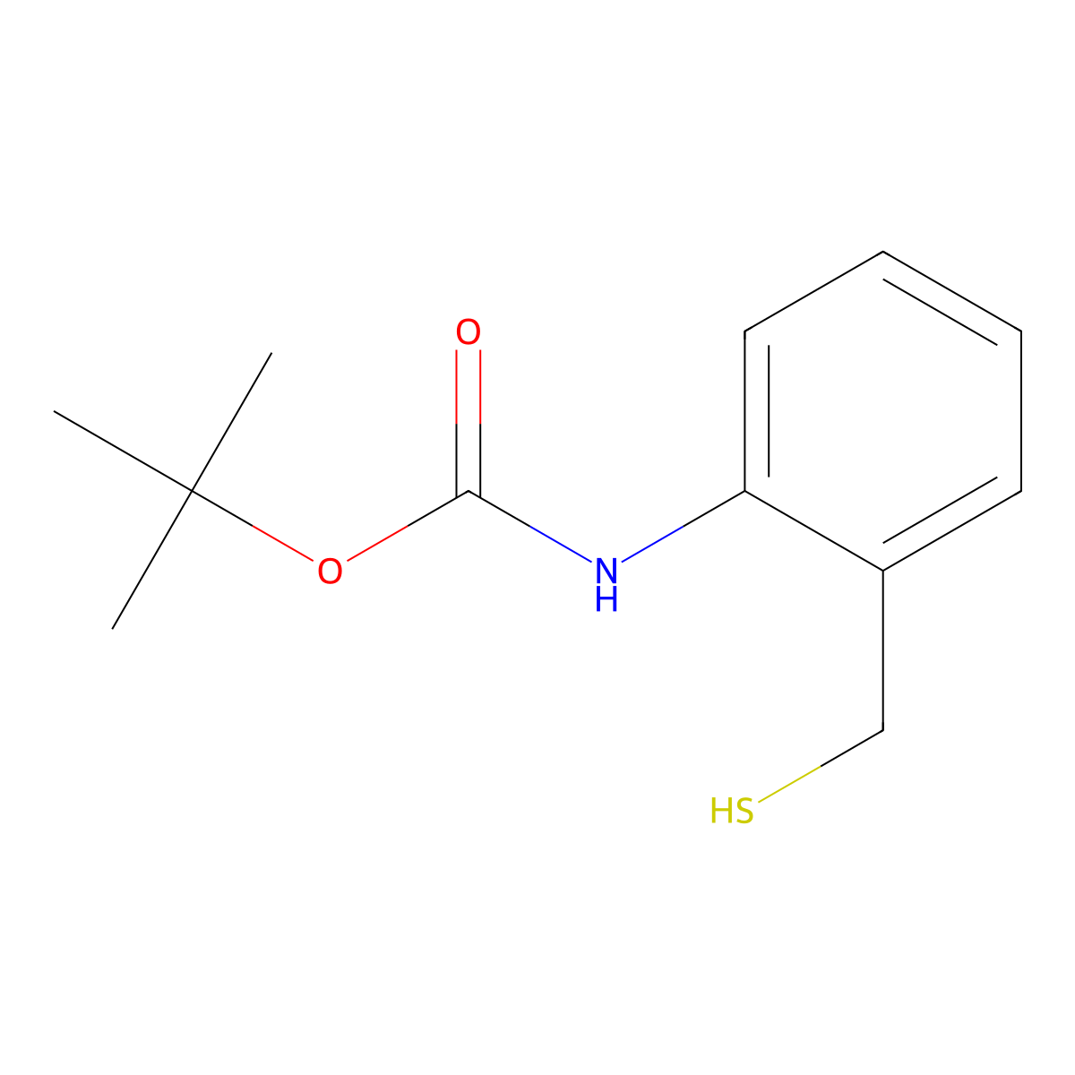 tert-butyl N-[2-(sulfanylmethyl)phenyl]carbamate molecular structure, CAS 2193059-89-9