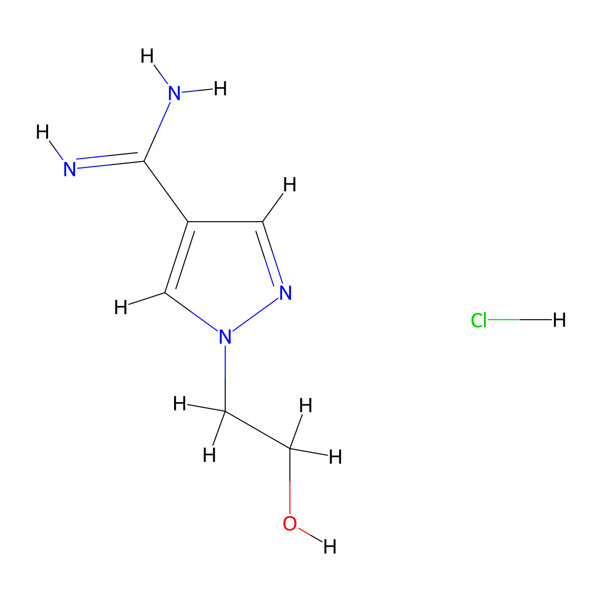 1-(2-Hydroxyethyl)-1H-pyrazole-4-carboximidamide hydrochloride molecular structure, CAS 2193060-67-0