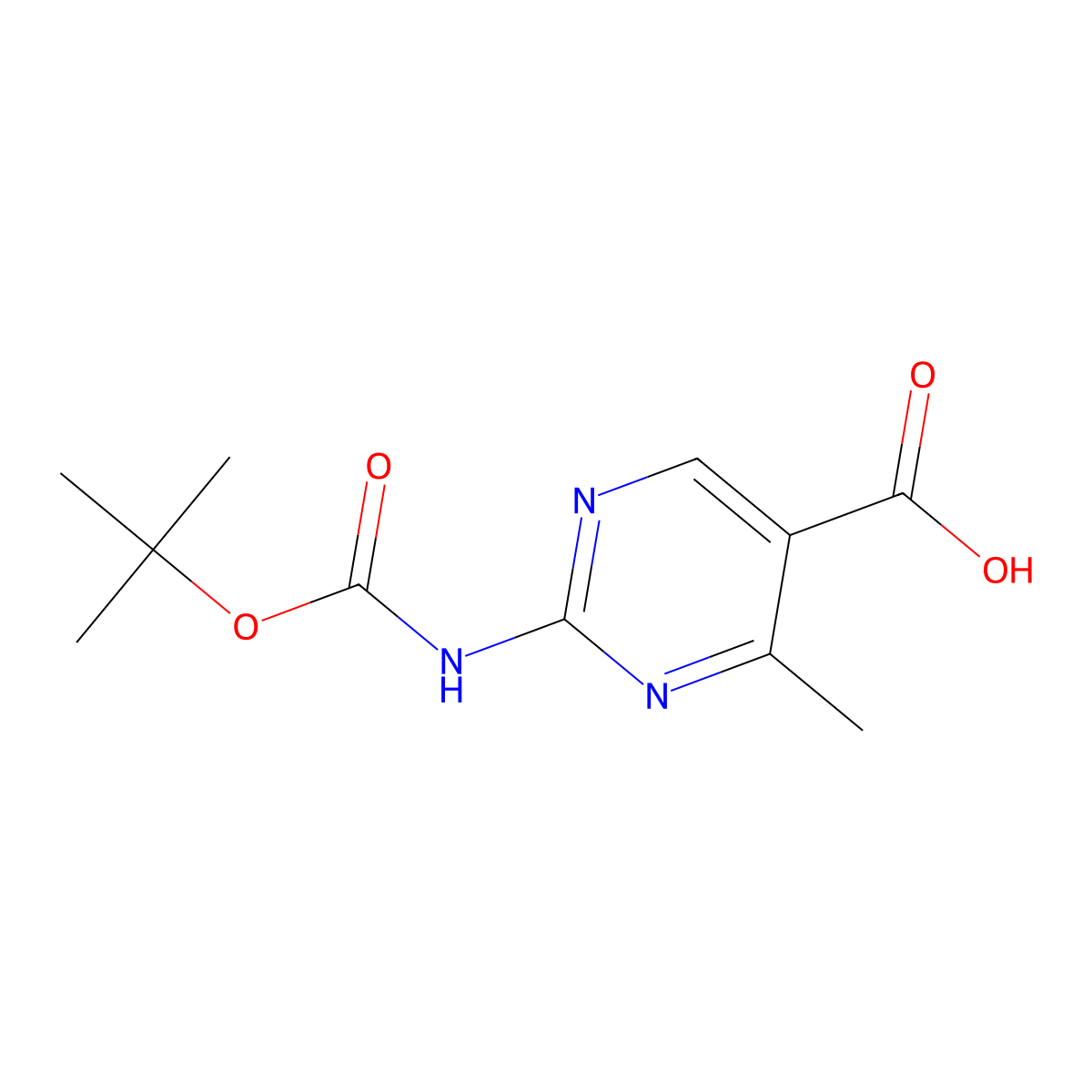 2-{[(Tert-butoxy)carbonyl]amino}-4-methylpyrimidine-5-carboxylic acid molecular structure, CAS 2193060-72-7