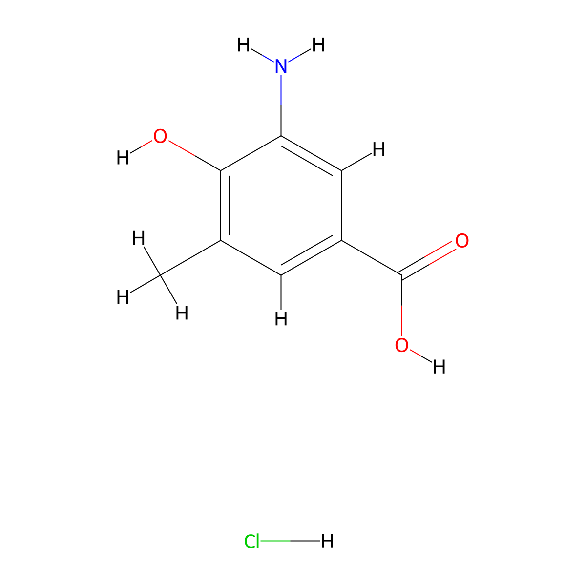 3-Amino-4-hydroxy-5-methylbenzoic acid hydrochloride molecular structure, CAS 2193060-80-7
