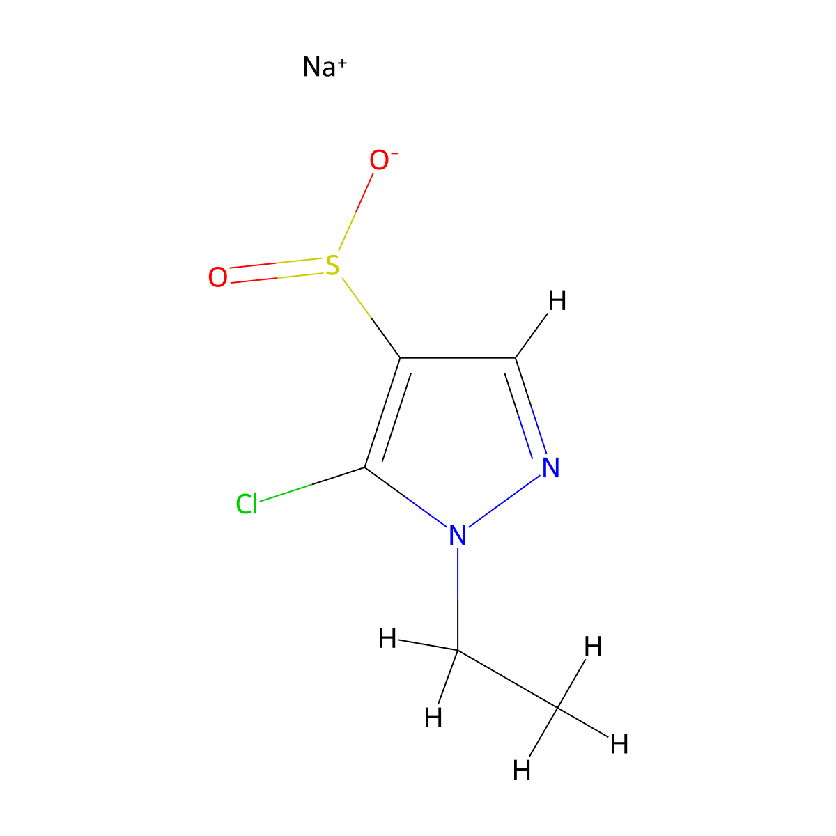 Sodium 5-chloro-1-ethyl-1H-pyrazole-4-sulfinate molecular structure, CAS 2193060-91-0