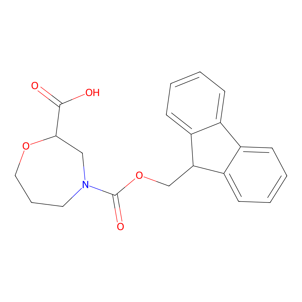 1,4-Oxazepine-2,4(5H)-dicarboxylic acid, tetrahydro-, 4-(9H-fluoren-9-ylmethyl) ester molecular structure, CAS 2193060-93-2