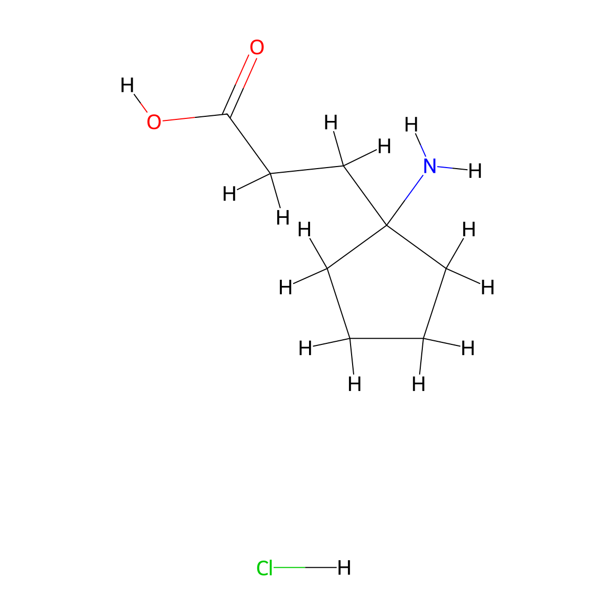 3-(1-Aminocyclopentyl)propanoic acid hydrochloride molecular structure, CAS 2193060-96-5