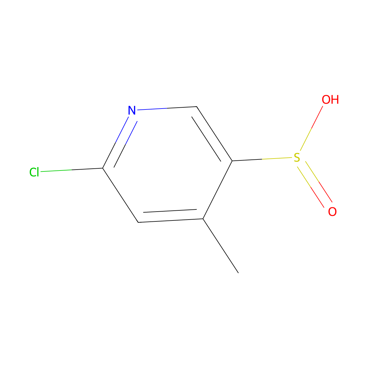 6-Chloro-4-methylpyridine-3-sulfinic acid molecular structure, CAS 2193061-05-9