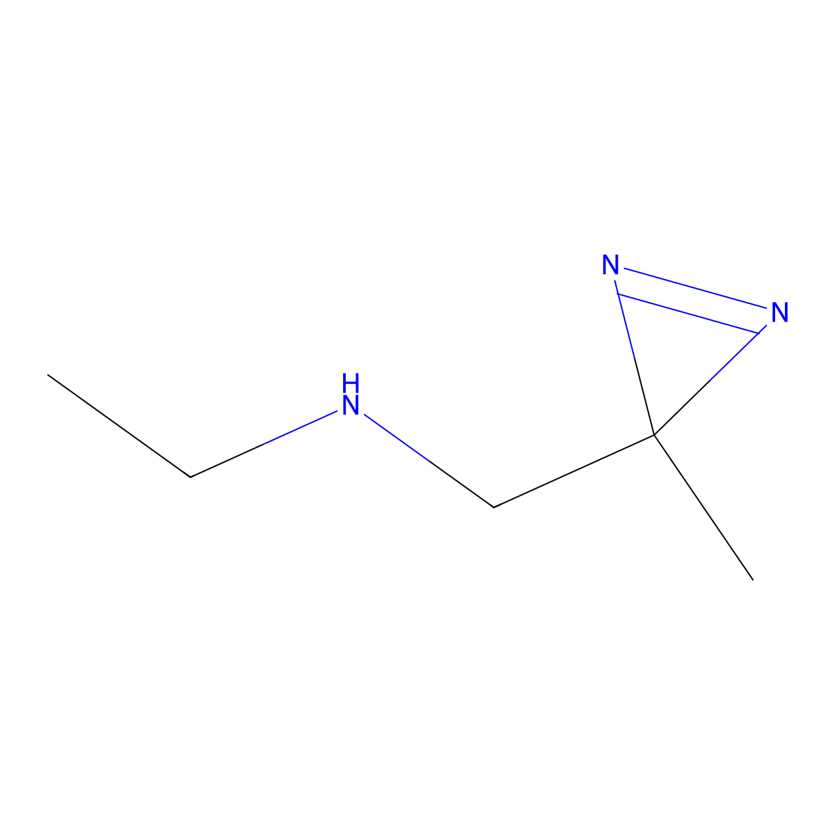 ethyl[(3-methyl-3H-diazirin-3-yl)methyl]amine molecular structure, CAS 2193061-10-6