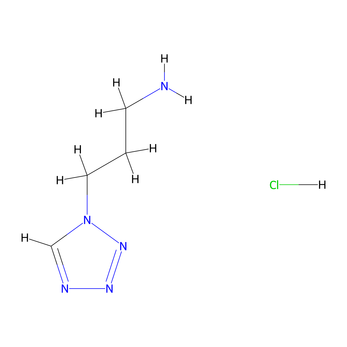 3-(1H-1,2,3,4-tetrazol-1-yl)propan-1-amine hydrochloride molecular structure, CAS 2193061-30-0