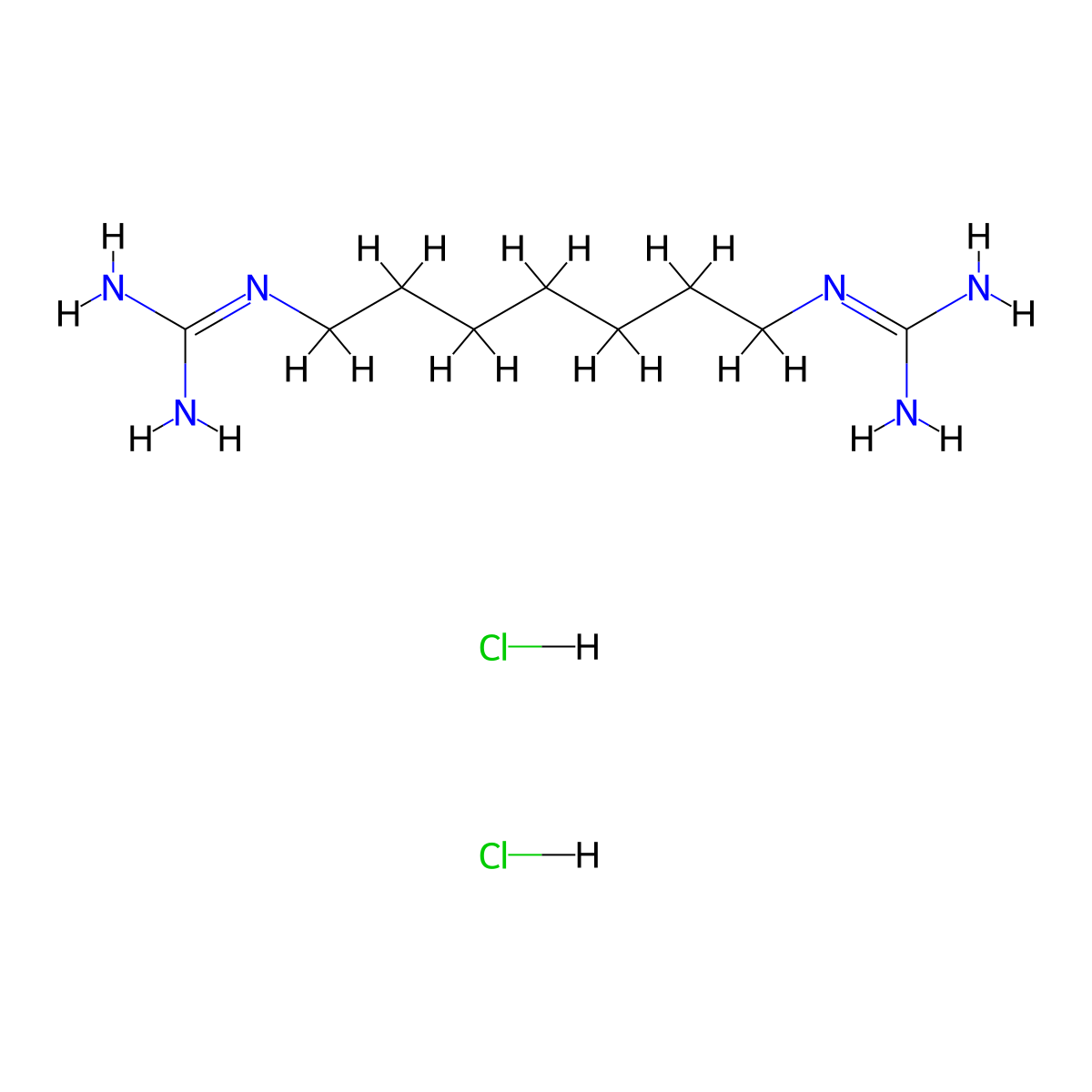 2-[7-(Diaminomethylideneamino)heptyl]guanidine;dihydrochloride molecular structure, CAS 2193061-39-9