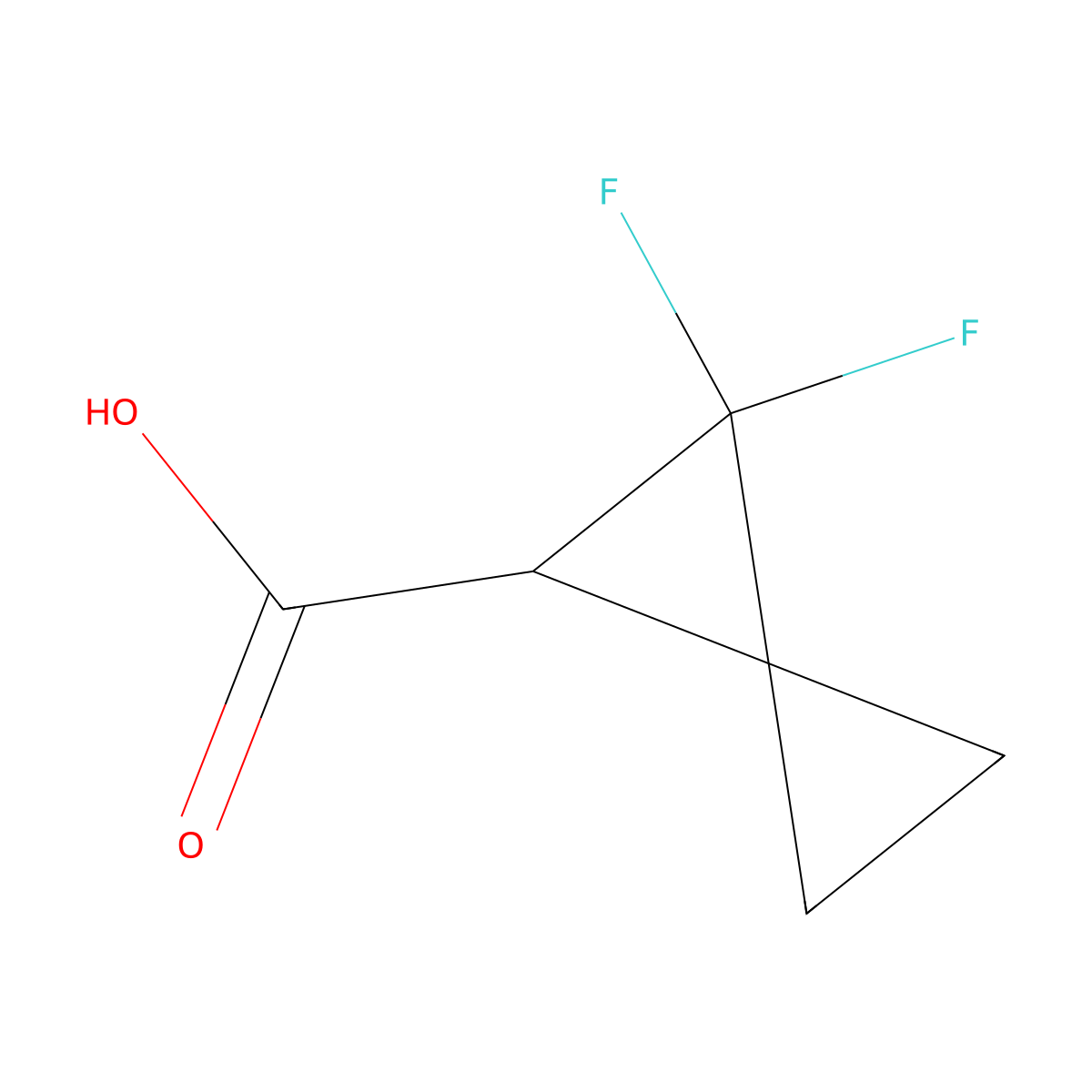 2,2-Difluorospiro[2.2]pentane-1-carboxylic acid molecular structure, CAS 2193061-40-2