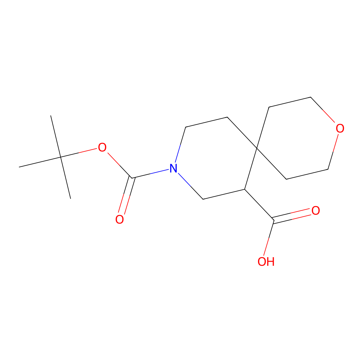 9-((Tert-butoxy)carbonyl)-3-oxa-9-azaspiro(5.5)undecane-7-carboxylic acid molecular structure, CAS 2193061-43-5