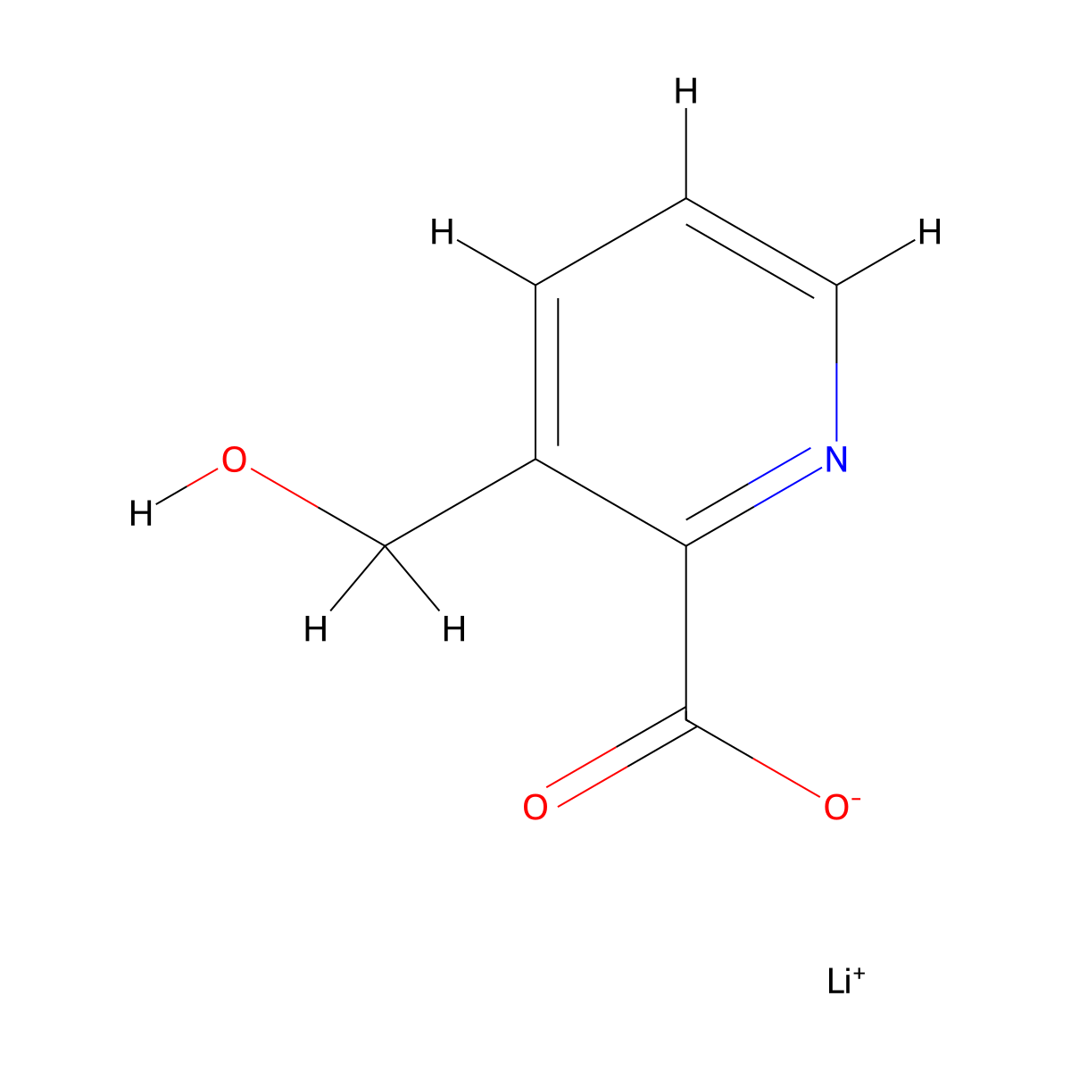 Lithium(1+) 3-(hydroxymethyl)pyridine-2-carboxylate molecular structure, CAS 2193061-46-8