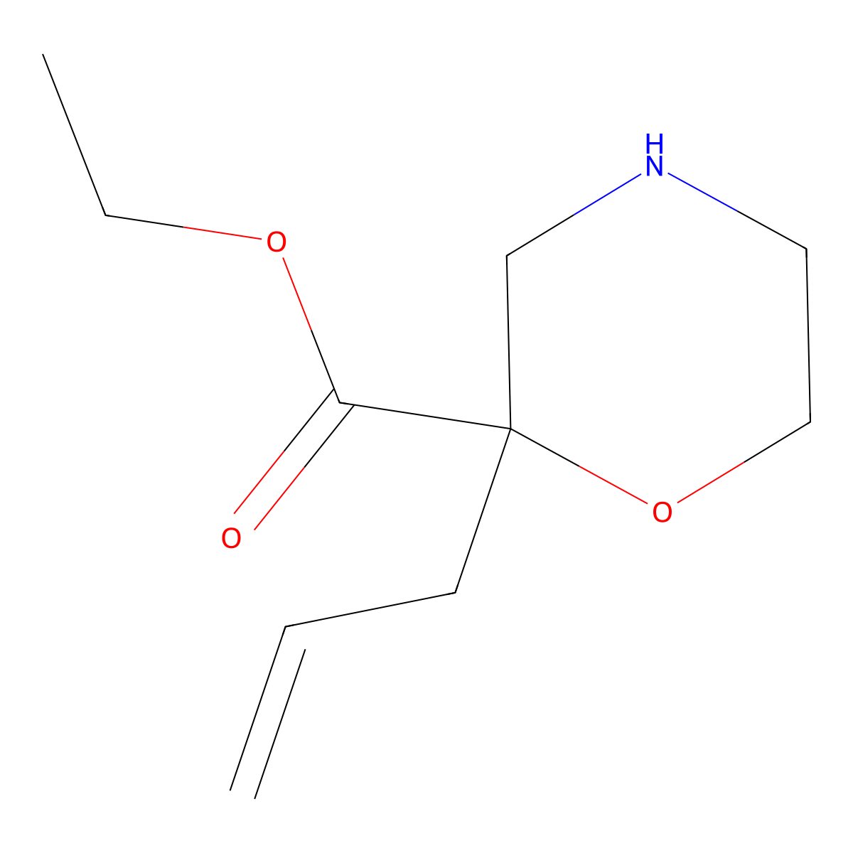 Ethyl 2-(prop-2-en-1-yl)morpholine-2-carboxylate molecular structure, CAS 2193061-47-9