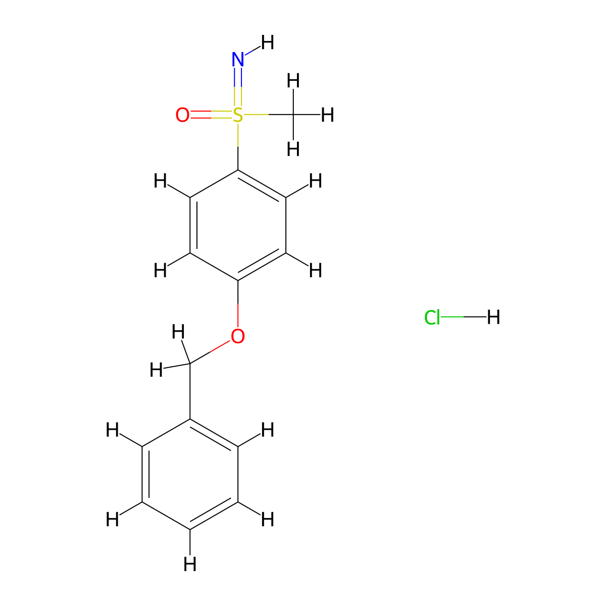 [4-(Benzyloxy)phenyl](imino)methyl-lambda6-sulfanone hydrochloride molecular structure, CAS 2193061-50-4