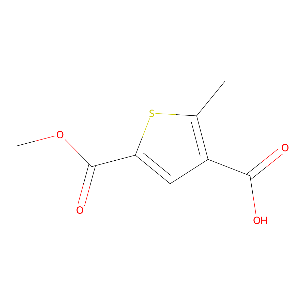 5-(Methoxycarbonyl)-2-methylthiophene-3-carboxylic acid molecular structure, CAS 2193061-63-9