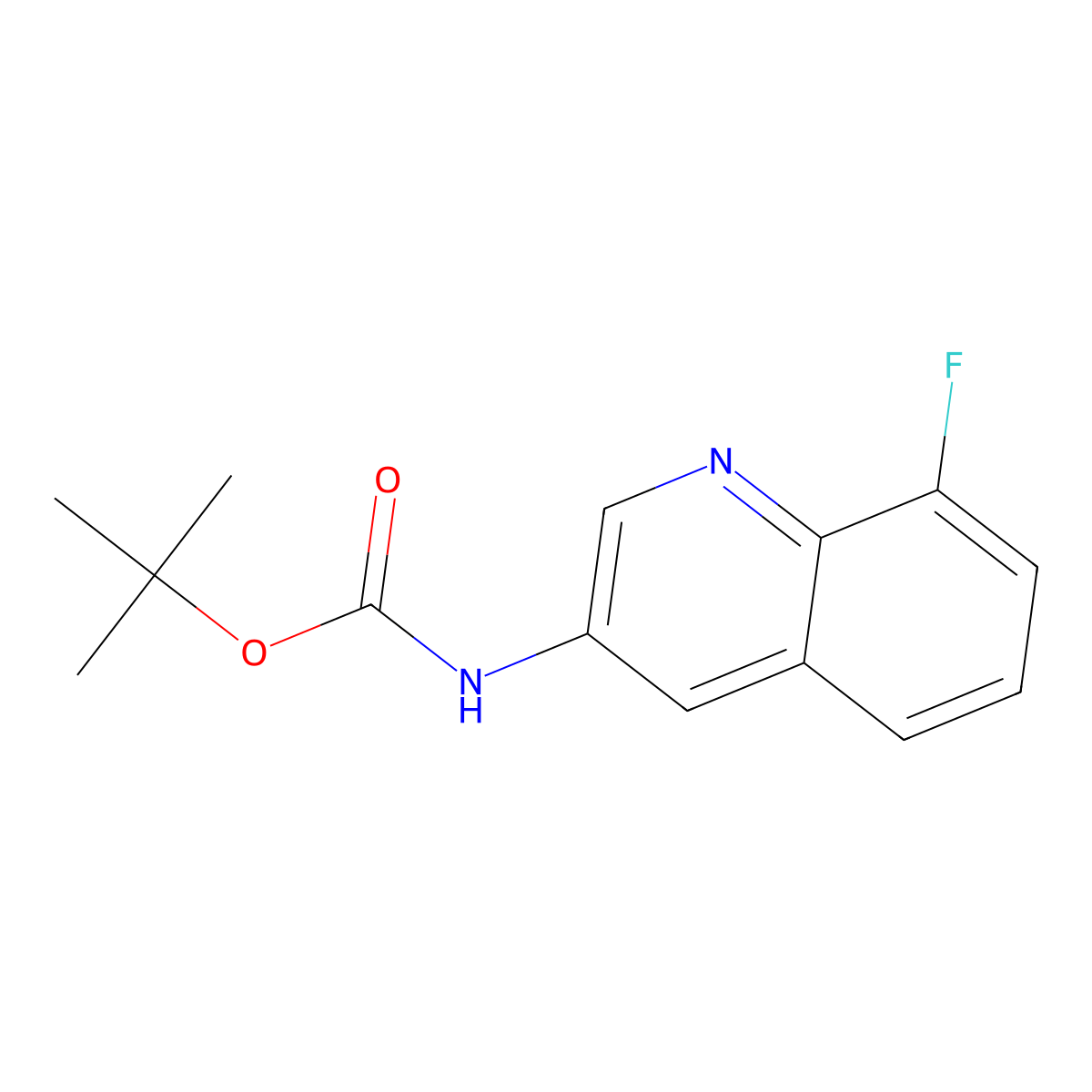 Tert-butyl n-(8-fluoroquinolin-3-yl)carbamate molecular structure, CAS 2193061-70-8