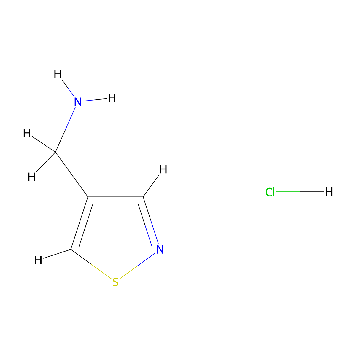 (1,2-Thiazol-4-yl)methanamine hydrochloride molecular structure, CAS 2193061-81-1