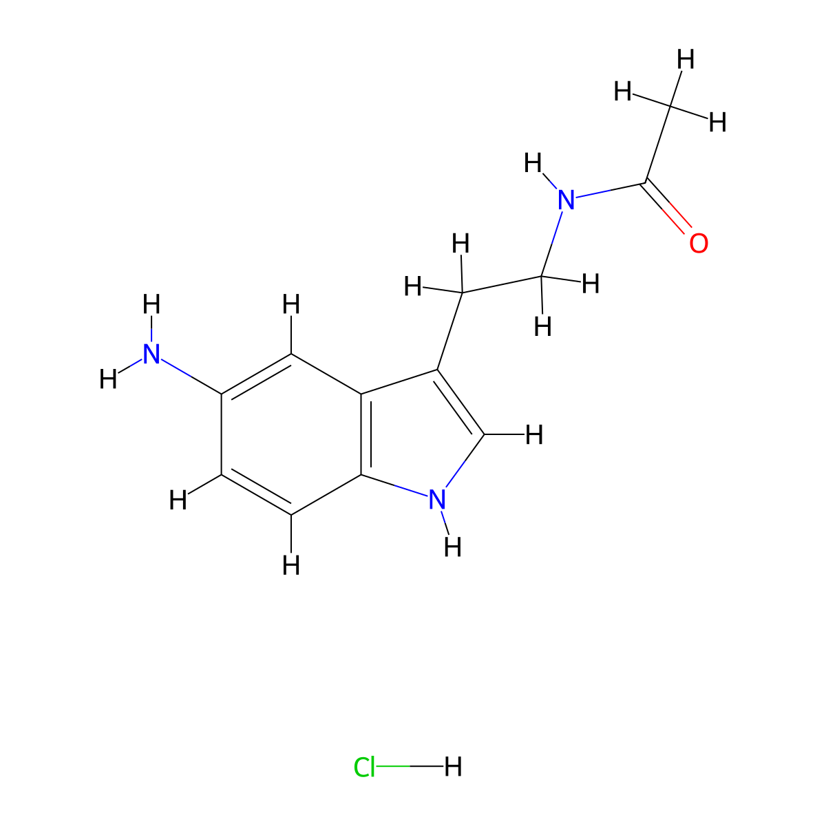N-[2-(5-amino-1H-indol-3-yl)ethyl]acetamide hydrochloride molecular structure, CAS 2193061-94-6