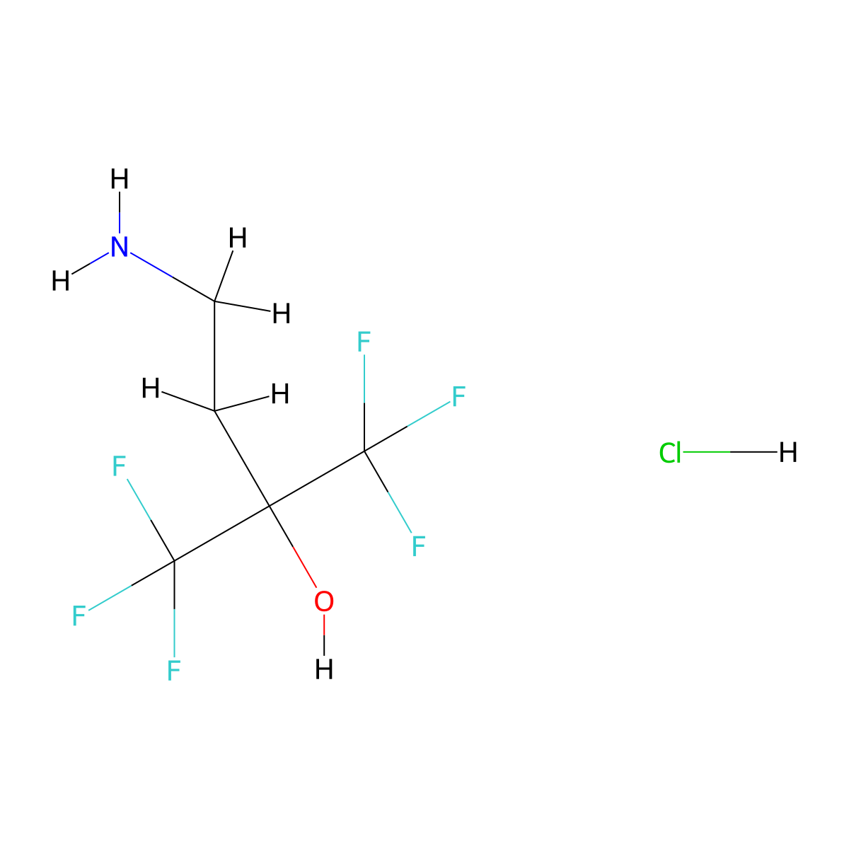 4-Amino-1,1,1-trifluoro-2-(trifluoromethyl)butan-2-ol hydrochloride molecular structure, CAS 2193061-99-1