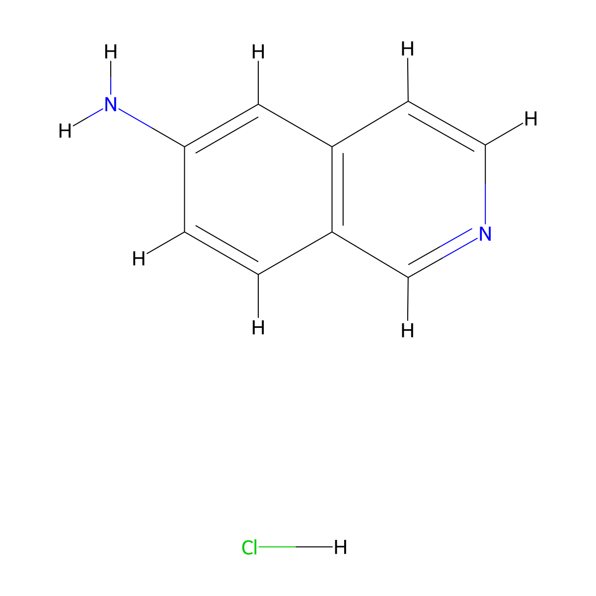 Isoquinolin-6-amine hydrochloride molecular structure, CAS 2193062-00-7