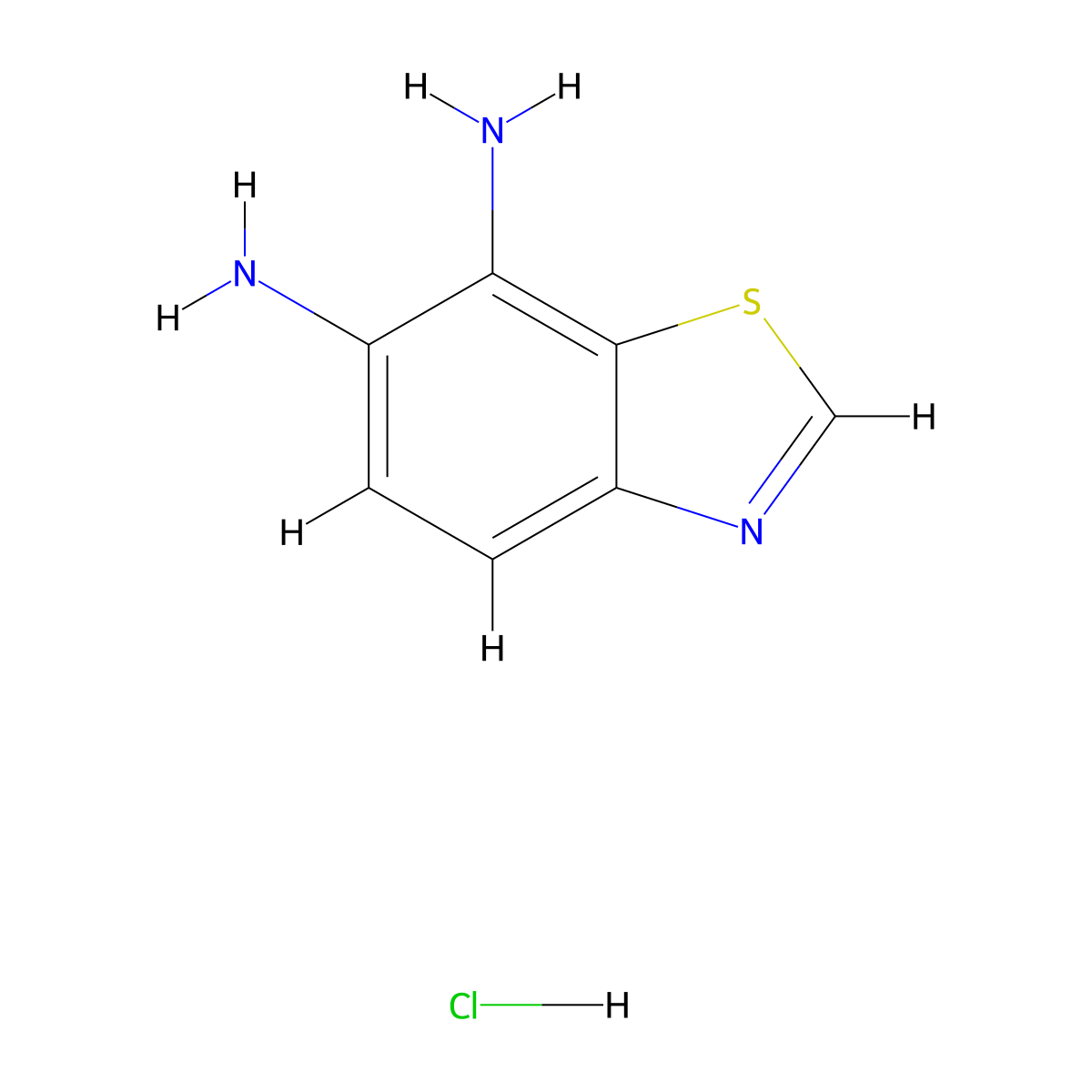 1,3-Benzothiazole-6,7-diamine hydrochloride molecular structure, CAS 2193064-32-1